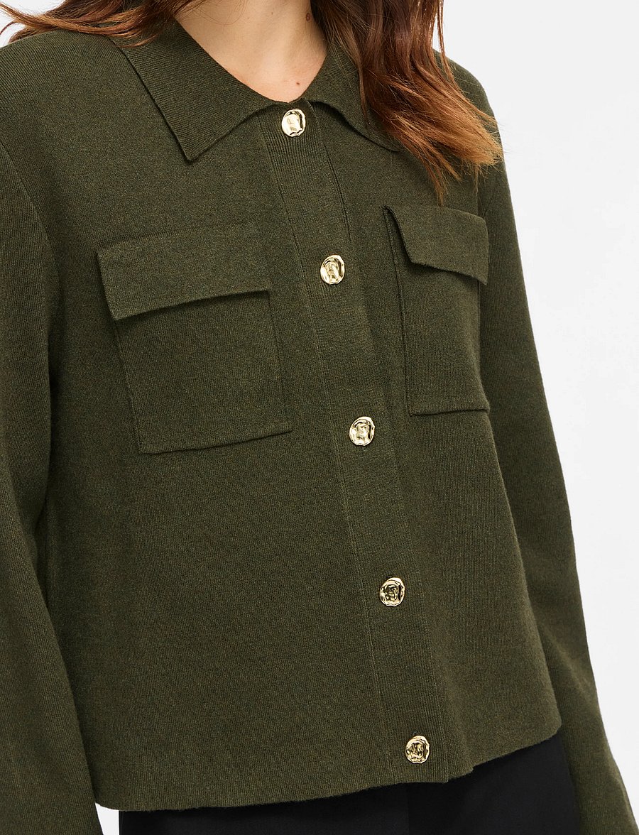 Vila - VIGABE L/S KNIT JACKET - forest night - 4