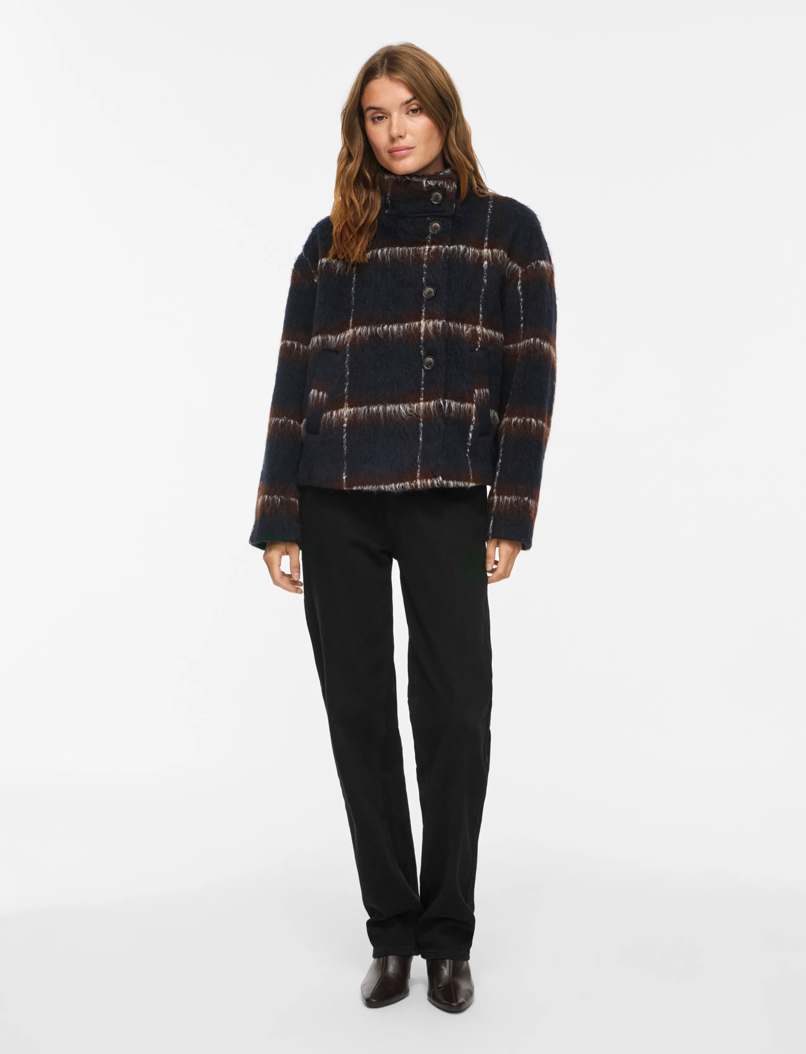 Vila - VIMELON L/S CHECK JACKET/BFS - navy blazer - 4