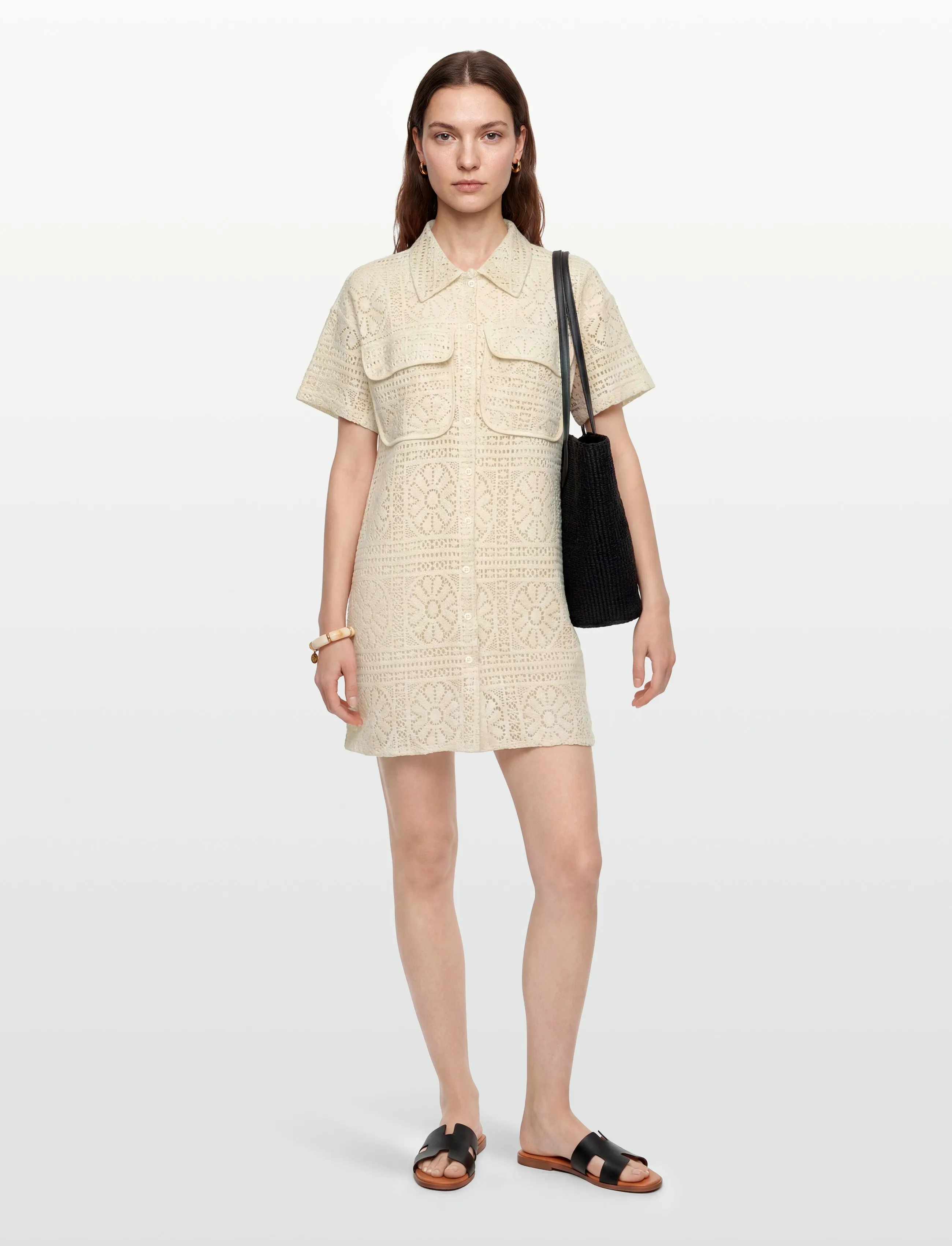 Vila Vimerinda 2/4 Dress/Vol, XS, Dresses, Creme - Short Dress, Frauen