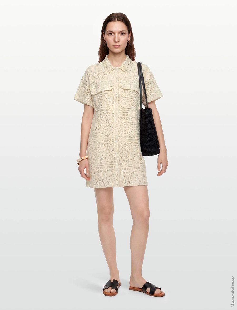 Vila - VIMERINDA 2/4 DRESS/VOL - hemdkleider - birch - 0