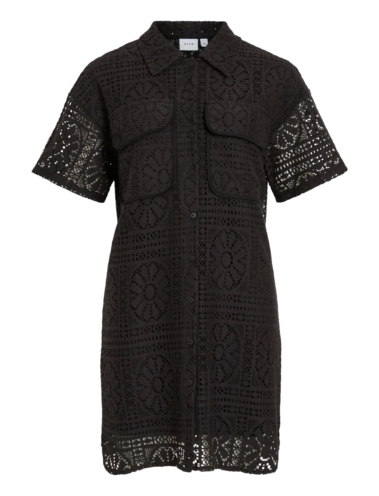 Vila Vimerinda 2/4 Dress/Vol, XL, Dresses, Schwarz - Short Dress, Frauen