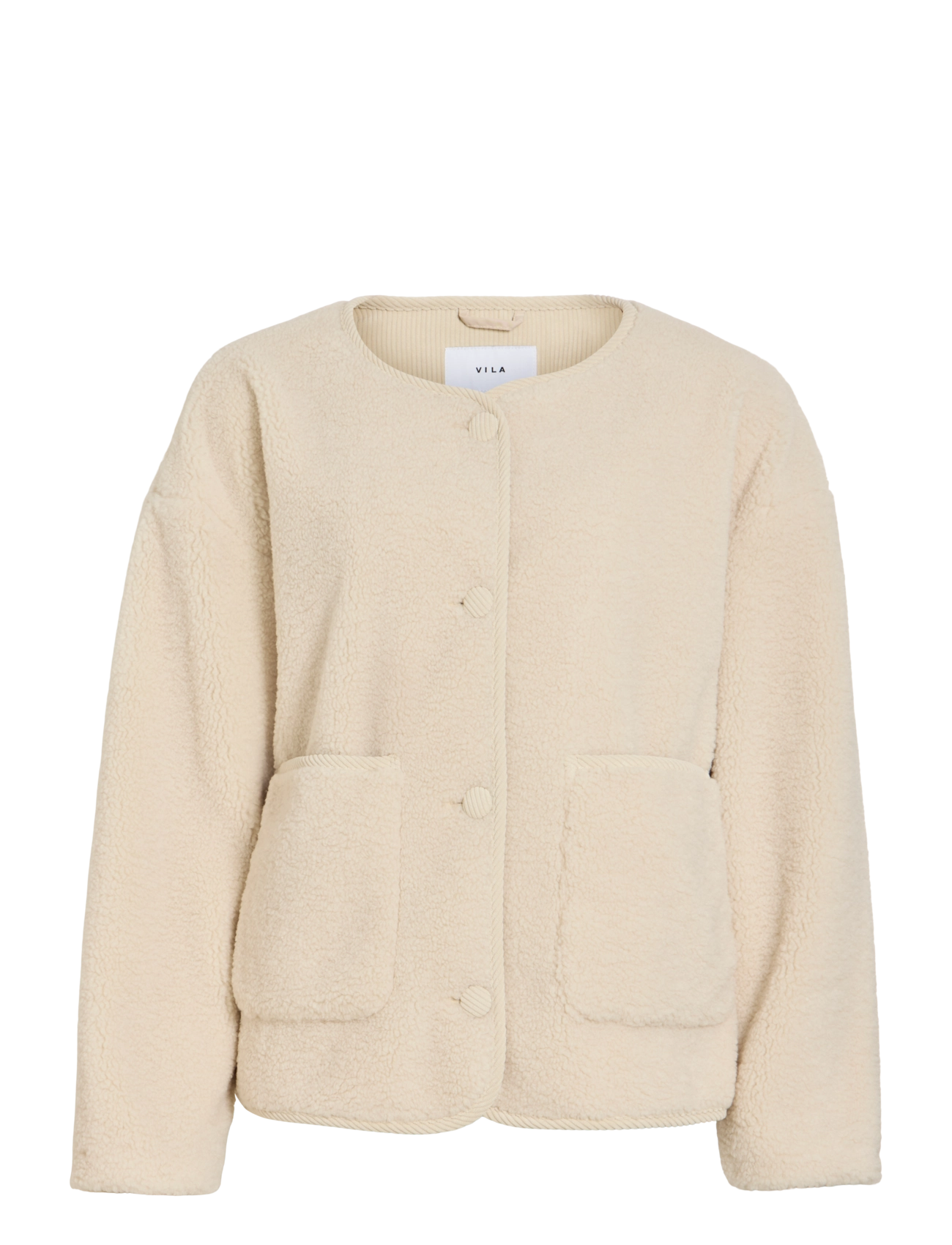 Vila - VILILLI L/S TEDDY JACKET/PB - birch - 1