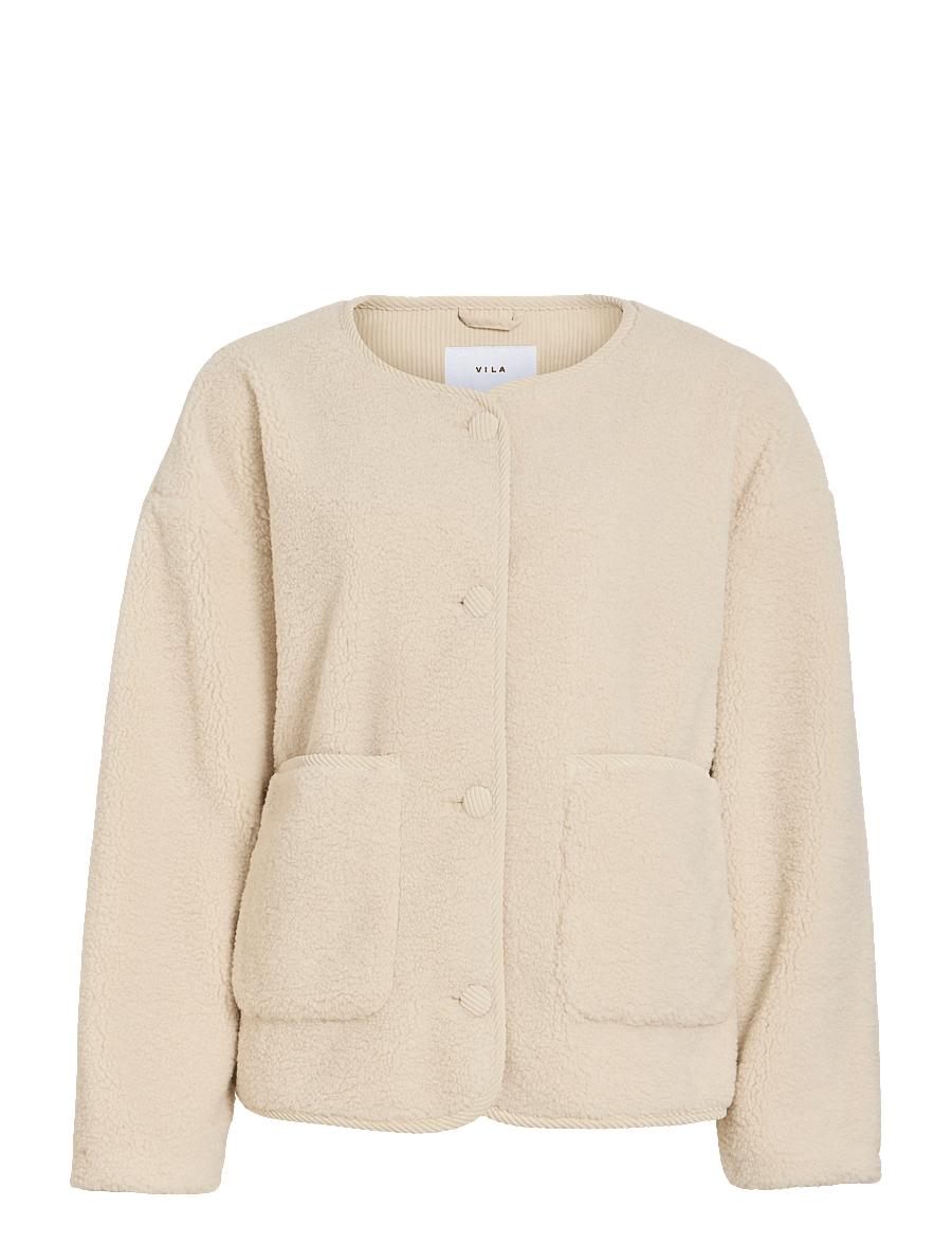 Vila - VILILLI L/S TEDDY JACKET/PB - birch - 1