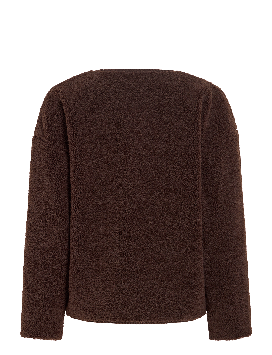 Vila - VILILLI L/S TEDDY JACKET/PB - coffee bean - 2