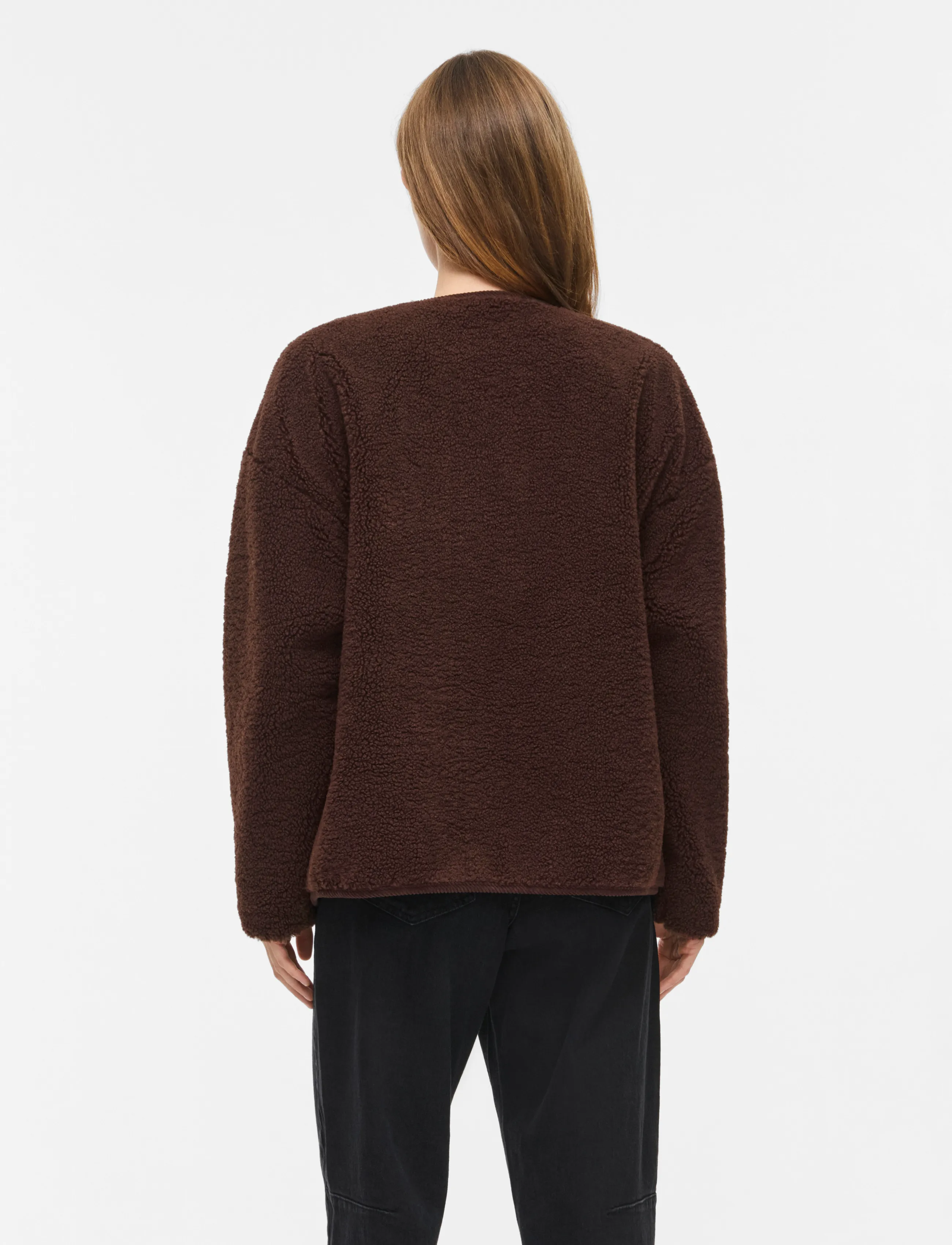 Vila - VILILLI L/S TEDDY JACKET/PB - coffee bean - 3