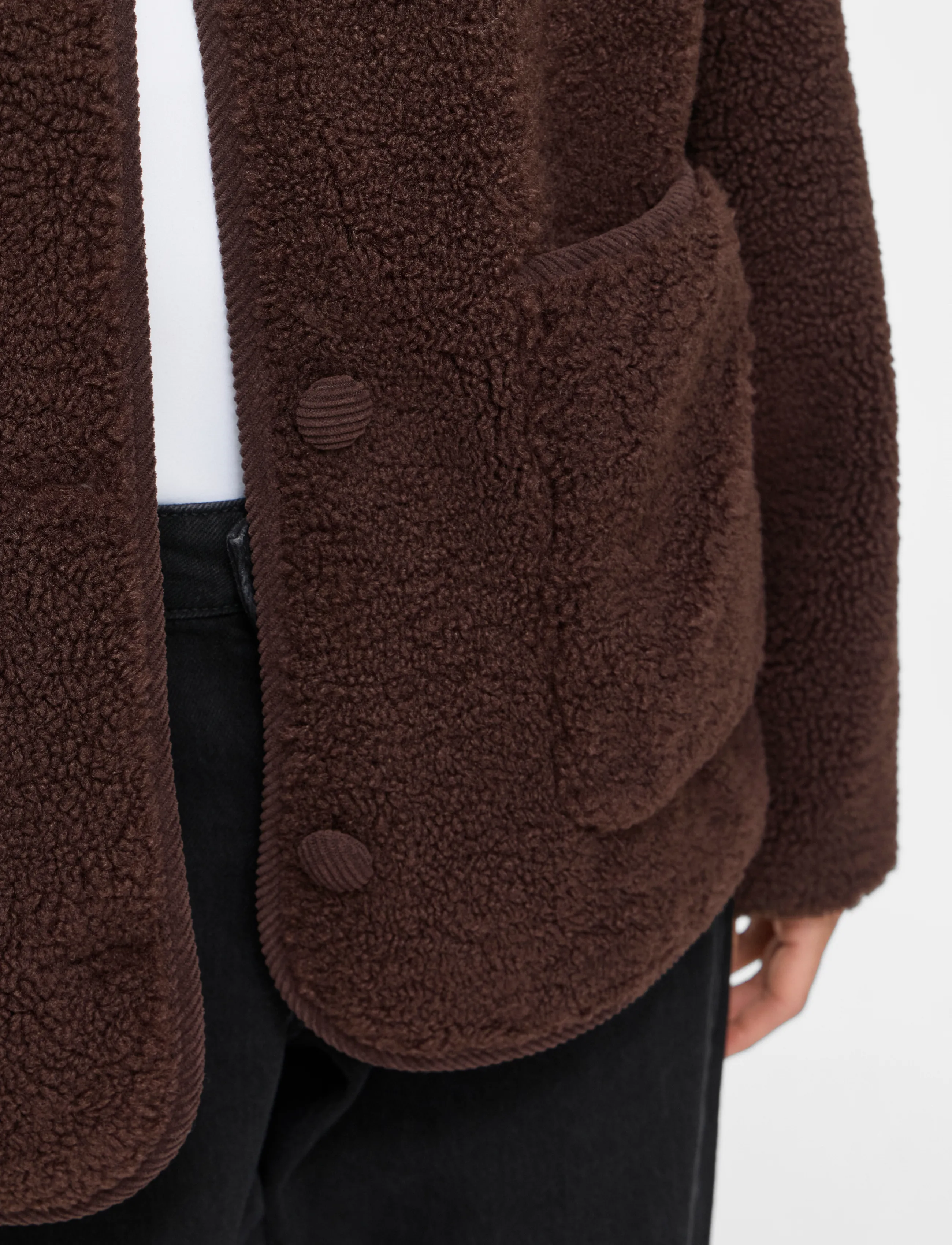 Vila - VILILLI L/S TEDDY JACKET/PB - coffee bean - 5