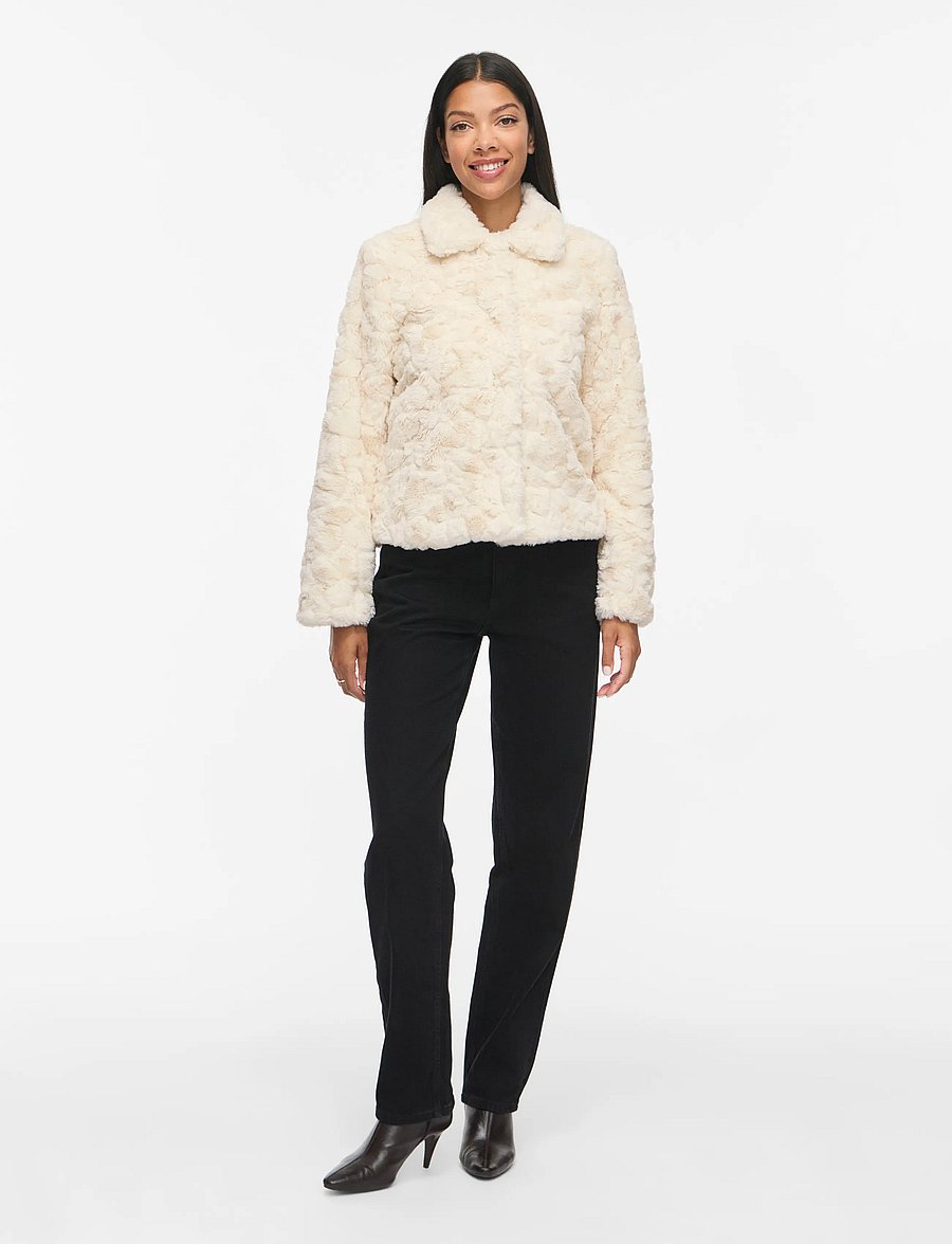Vila - VIDORTE NEW L/S JACKET/PB - faux fur - birch - 0