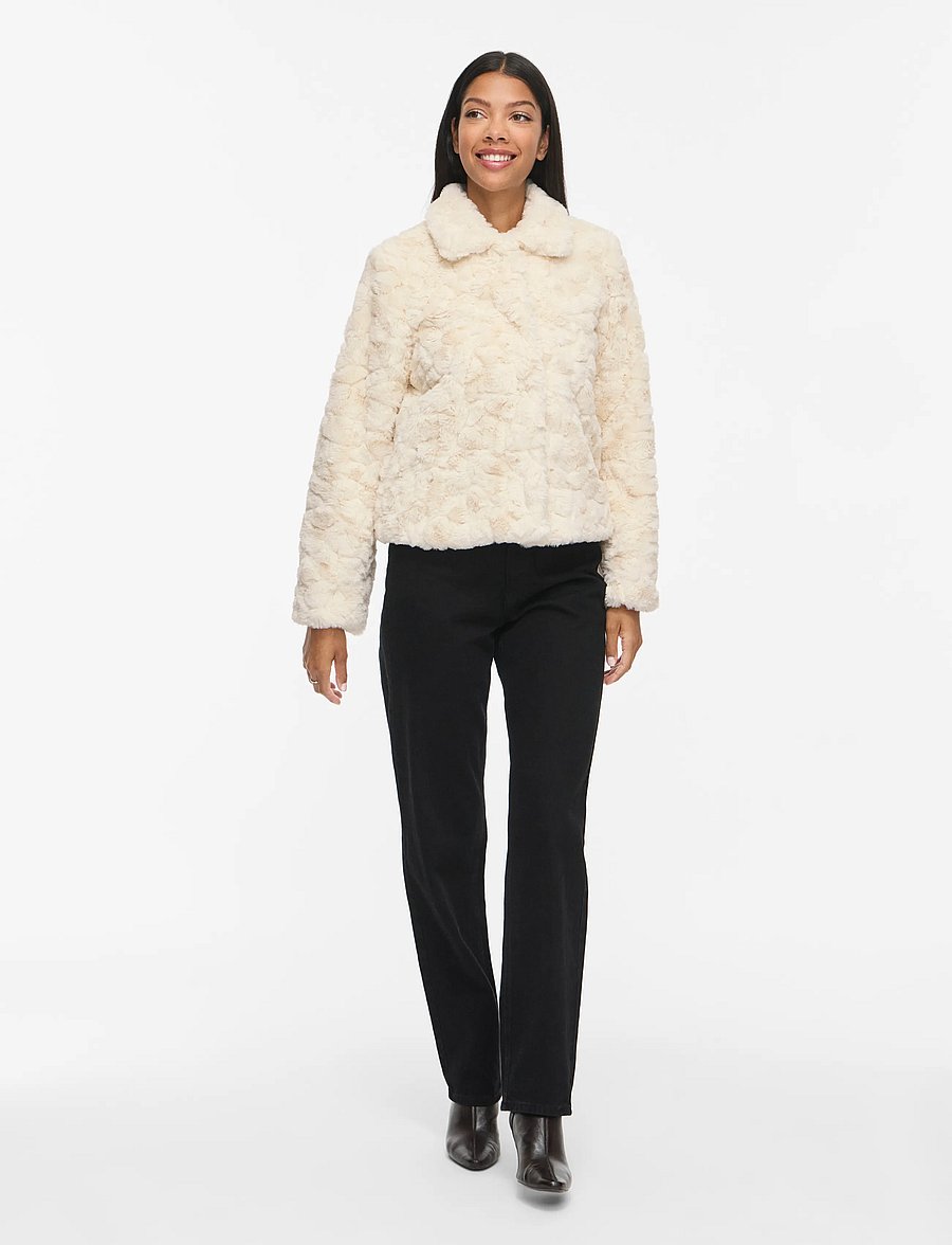 Vila - VIDORTE NEW L/S JACKET/PB - faux fur - birch - 4