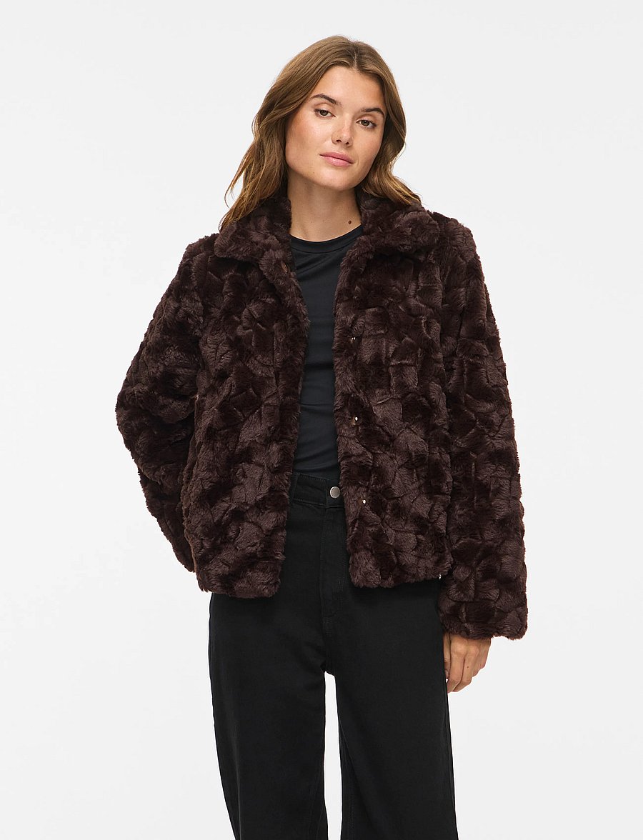Vila - VIDORTE NEW L/S JACKET/PB - faux fur - coffee bean - 0