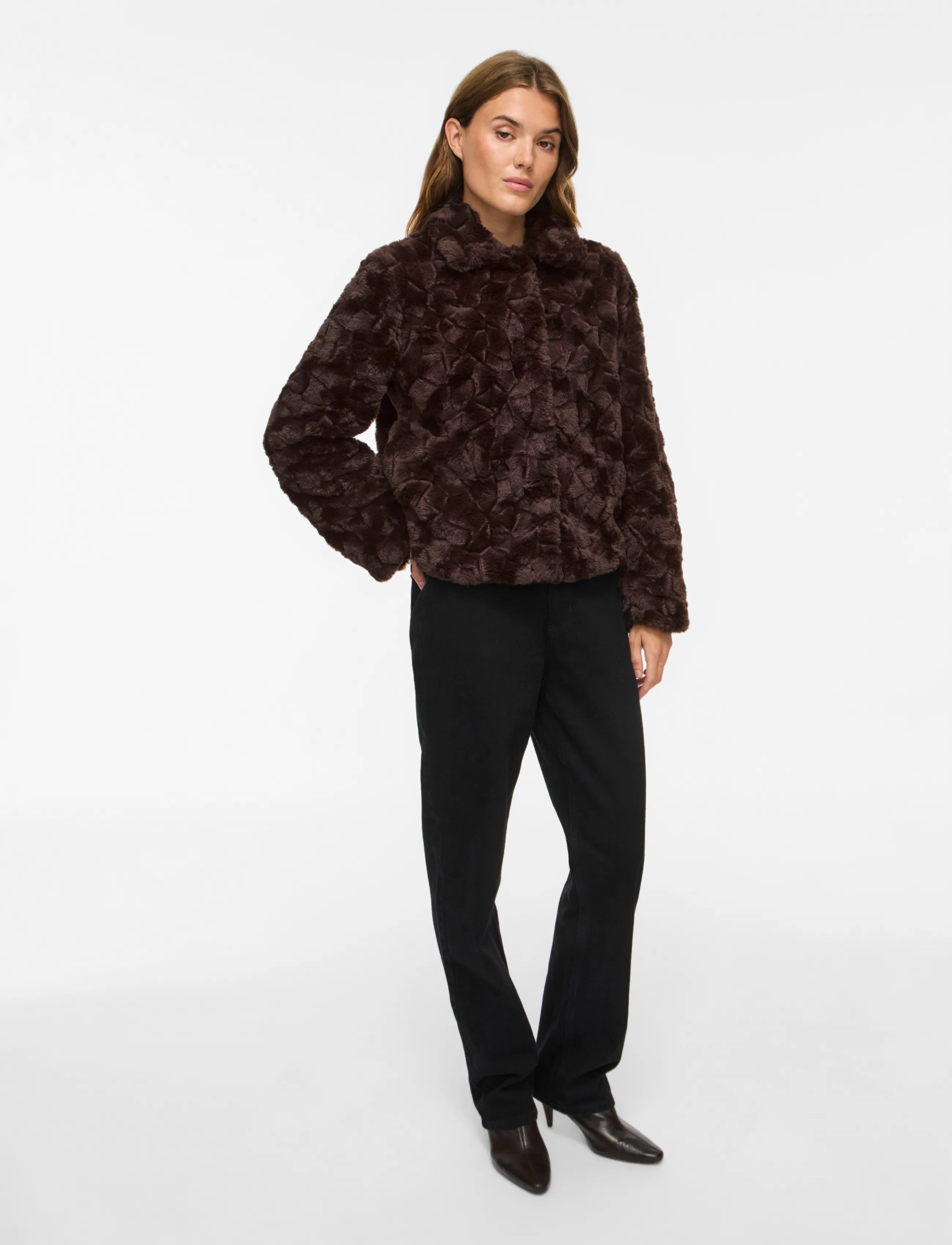 Vila - VIDORTE NEW L/S JACKET/PB - faux fur - coffee bean - 4