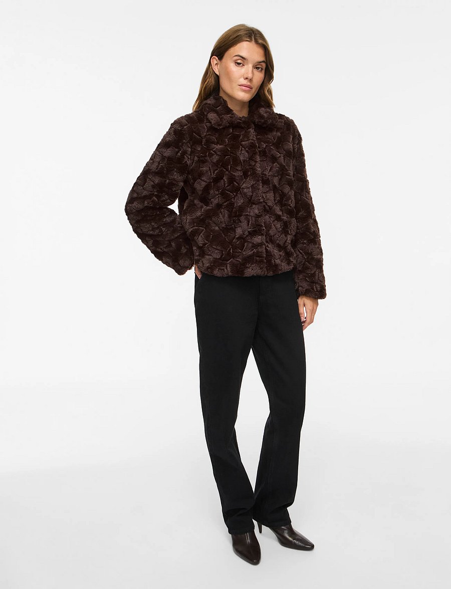Vila - VIDORTE NEW L/S JACKET/PB - faux fur - coffee bean - 4