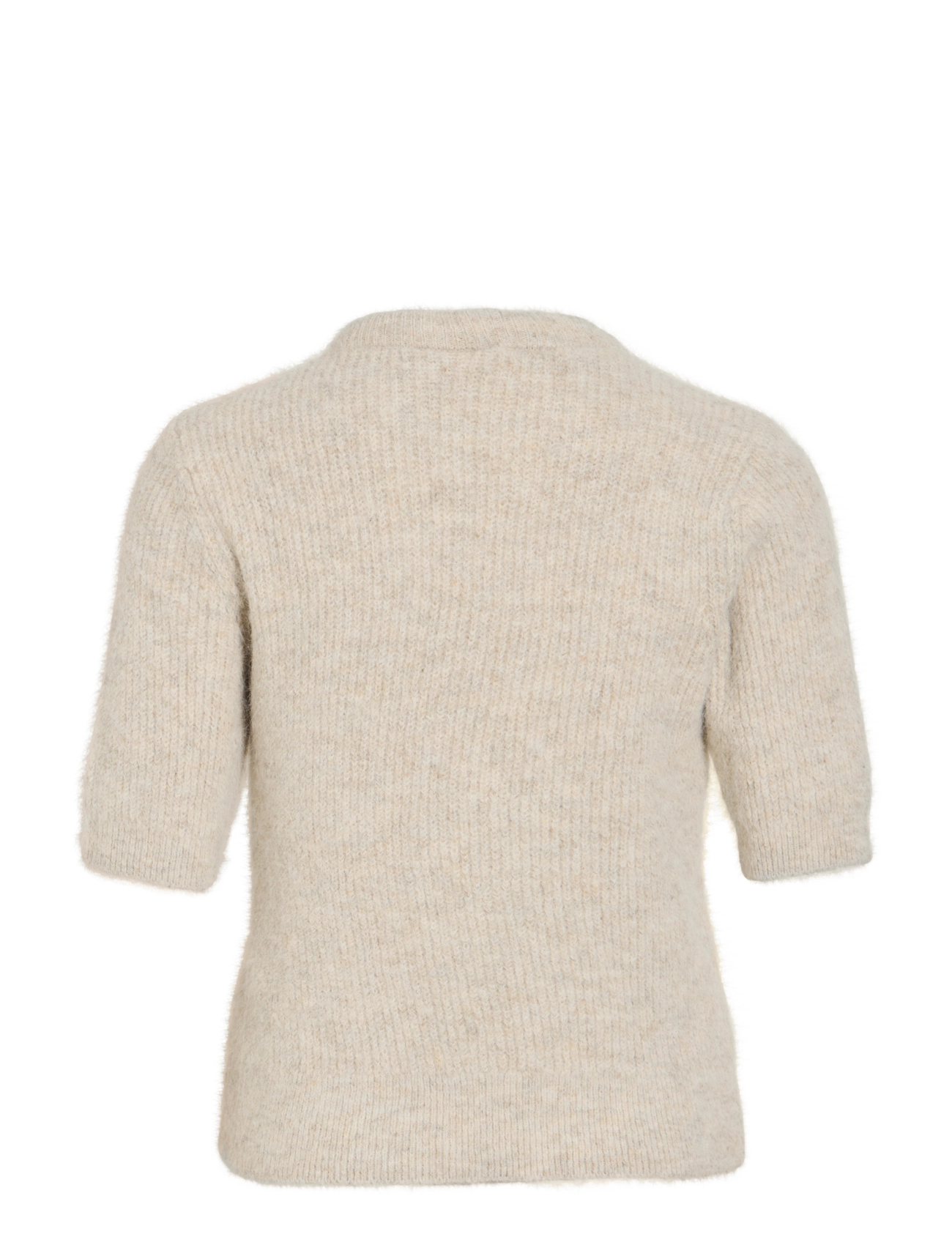 Vila - VIITZA O-NECK 2/4 BOW KNIT TOP/BFS - jumpers - super light natural melan - 2