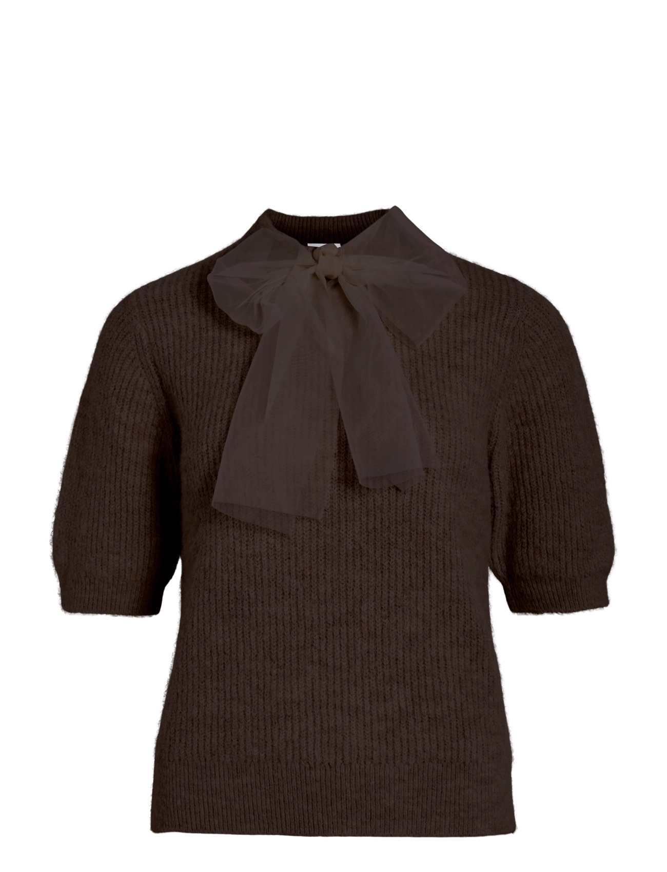 Vila VIITZA O-NECK 2/4 BOW KNIT TOP/BFS - Inspiration - COFFEE BEAN / brown