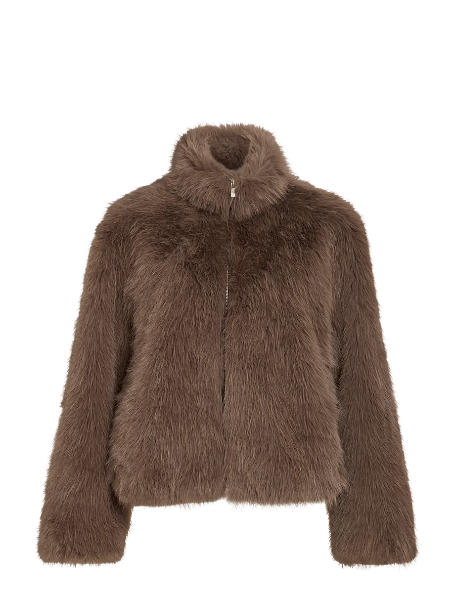 Vila - VIMELTA L/S SHORT JACKET - fuskpäls - falcon - 1