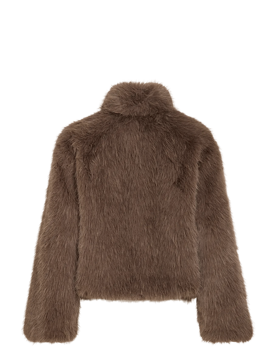 Vila - VIMELTA L/S SHORT JACKET - fuskpäls - falcon - 2
