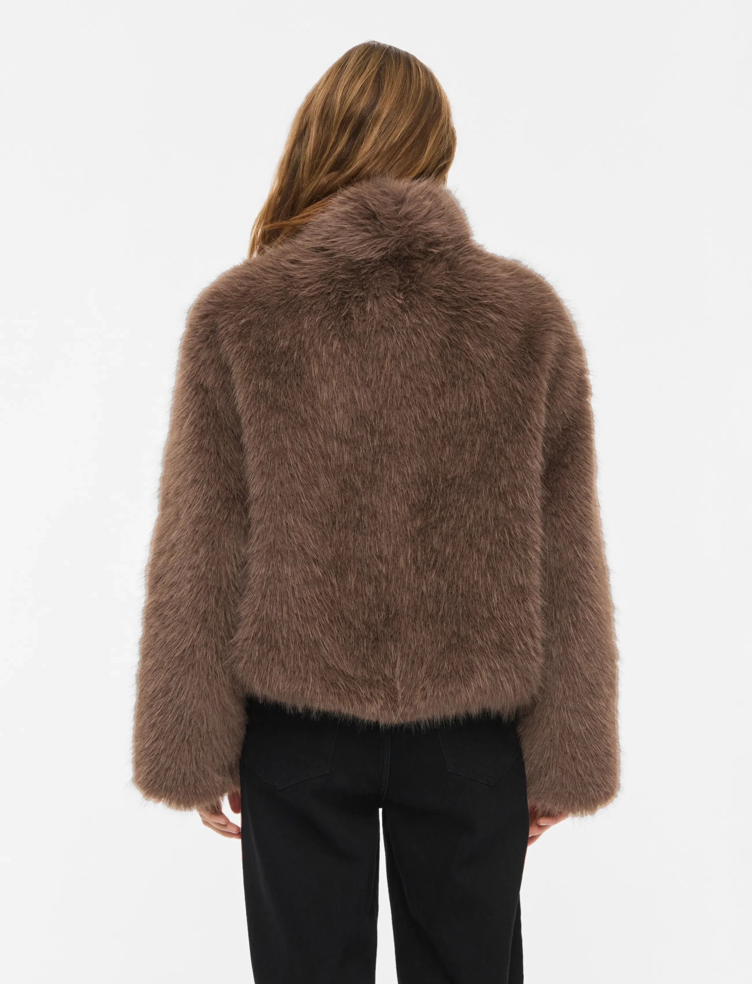 Vila - VIMELTA L/S SHORT JACKET - fuskpäls - falcon - 3