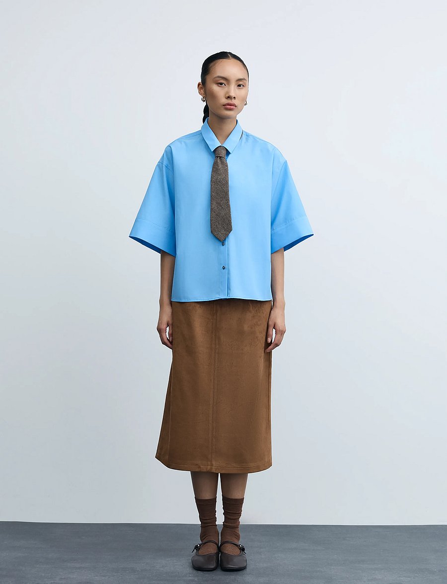 Vila - VIZINNA HW SKIRT - midi-röcke - nuthatch - 0