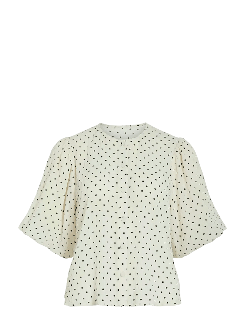 Vila - VIEA 2/4 BUTTON TOP - kurzämlige blusen - cloud dancer - 1