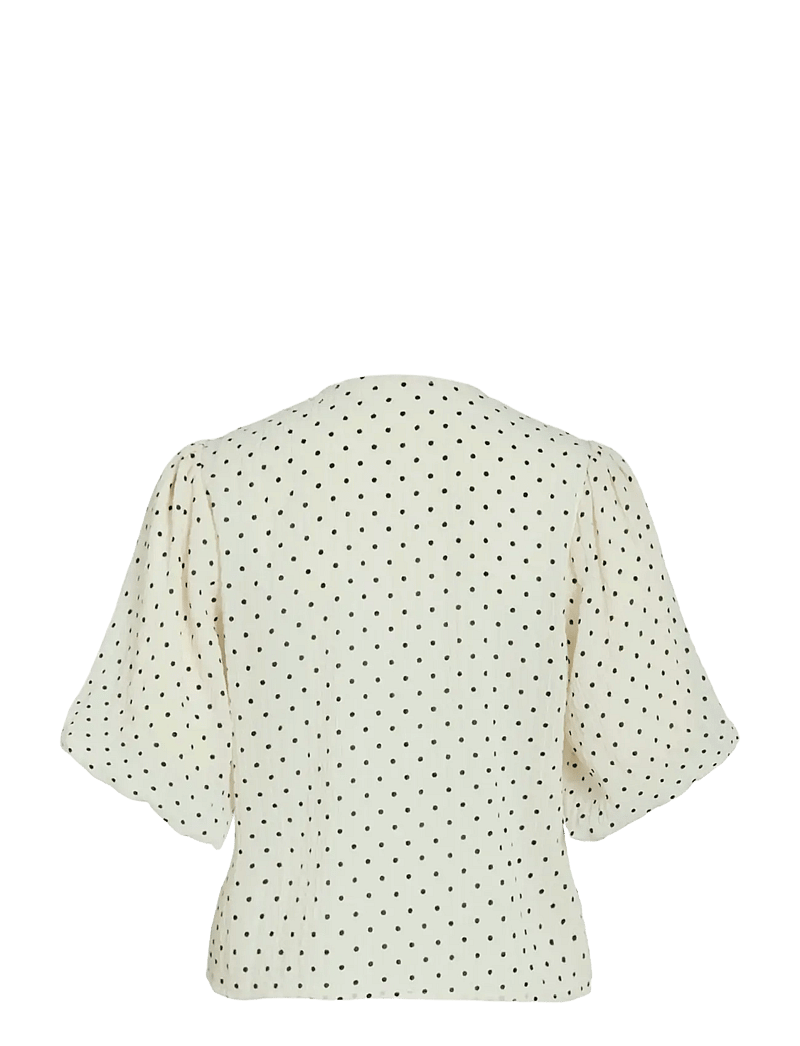 Vila - VIEA 2/4 BUTTON TOP - kurzämlige blusen - cloud dancer - 2