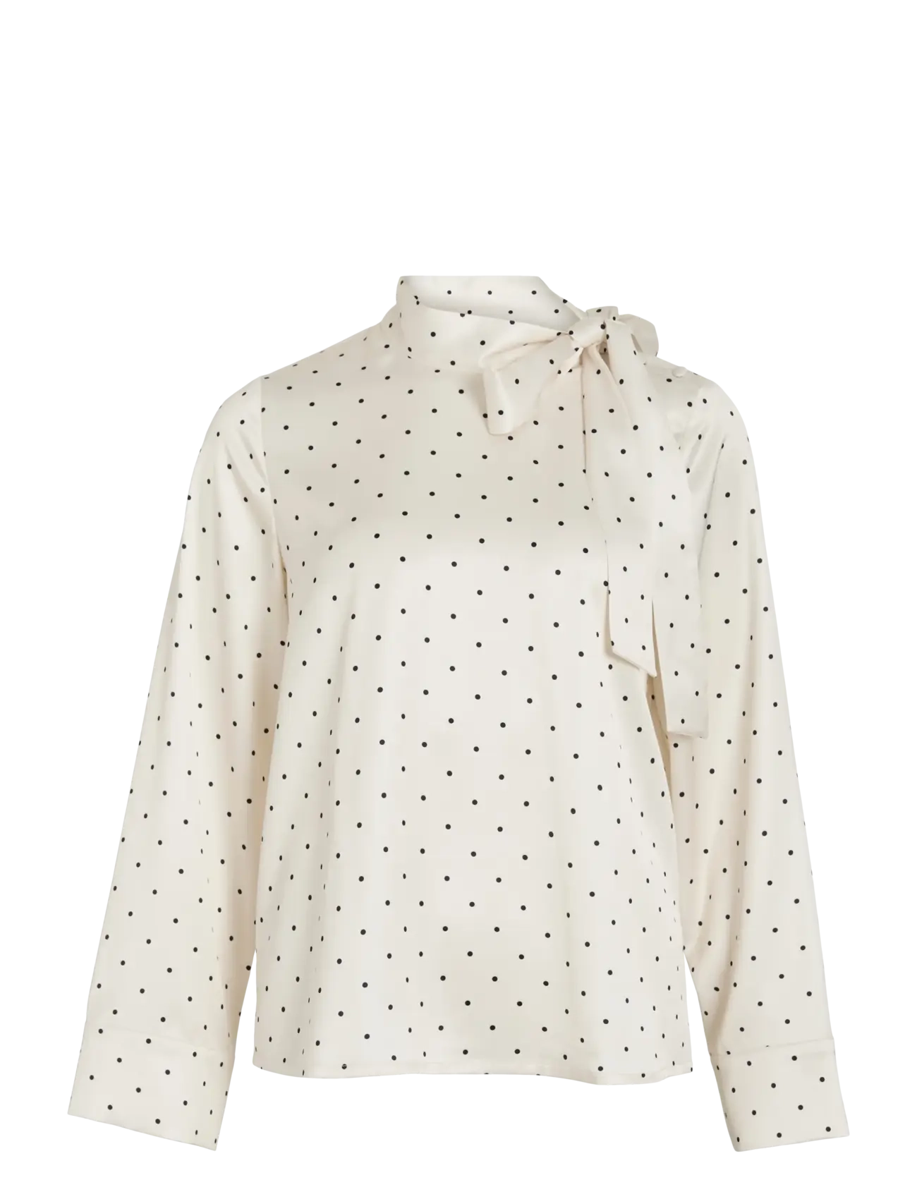 Vila VIFADIA L/S BOW TOP - Tøj - CLOUD DANCER / cream