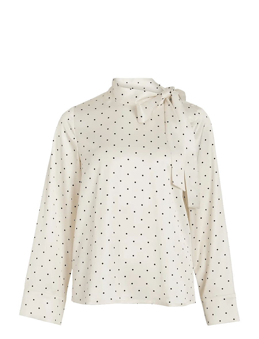 Vila - VIFADIA L/S BOW TOP - langærmede skjorter - cloud dancer - 1