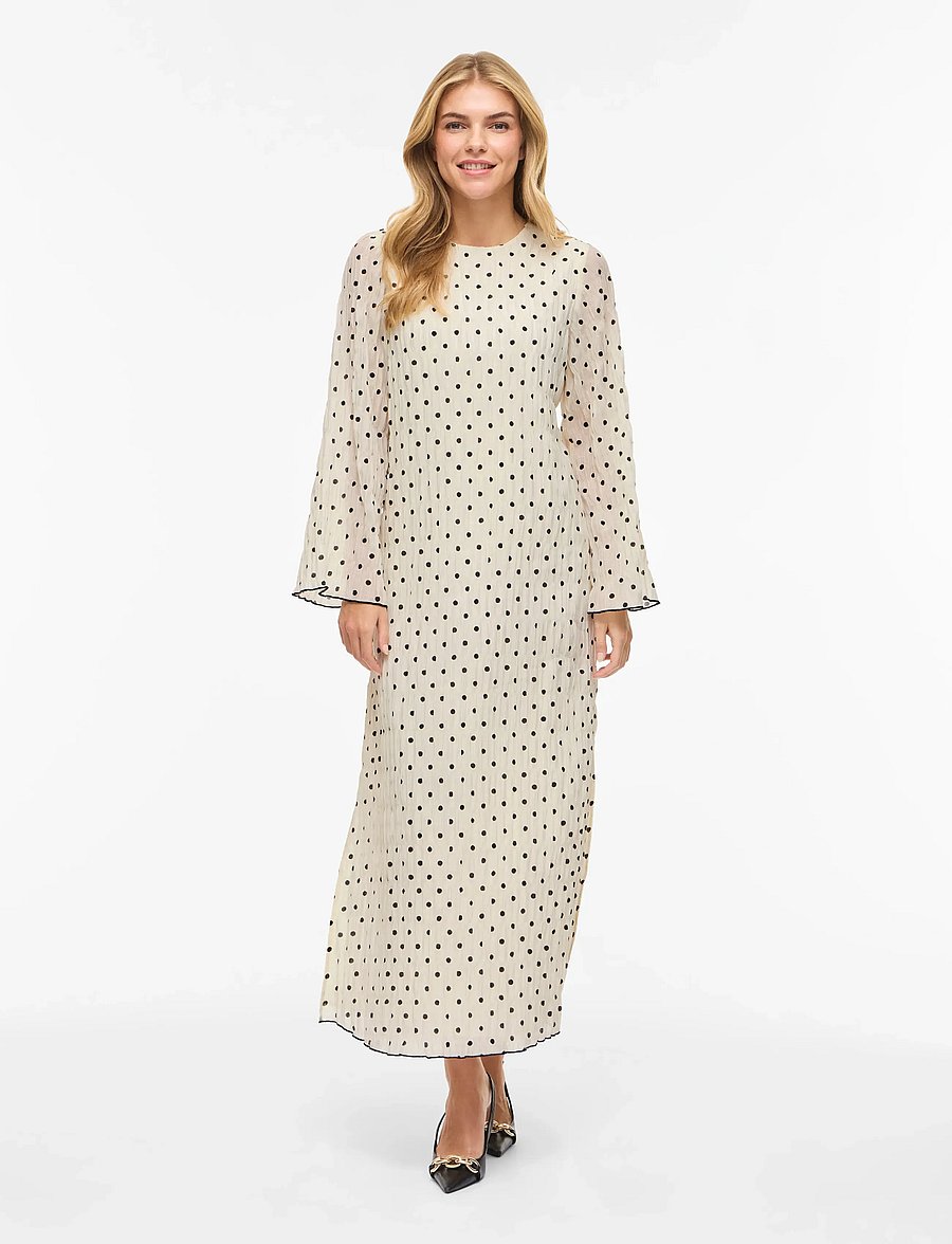 Vila - VIEBLA L/S ANKLE DRESS - maxi kjoler - cloud dancer - 4