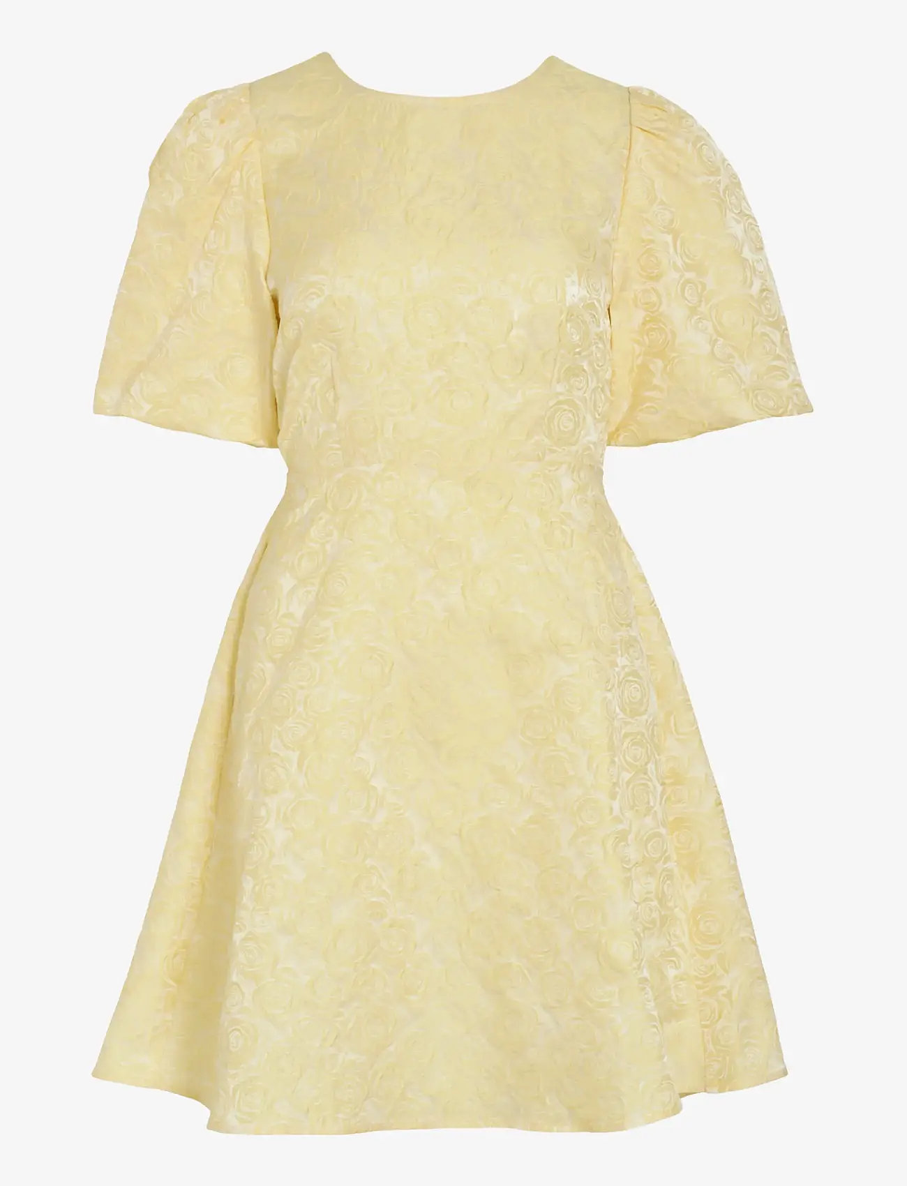Vila - VIROBERTA 2/4 O-NECK SHORT DRESS/DC - korte kjoler - pastel yellow - 0