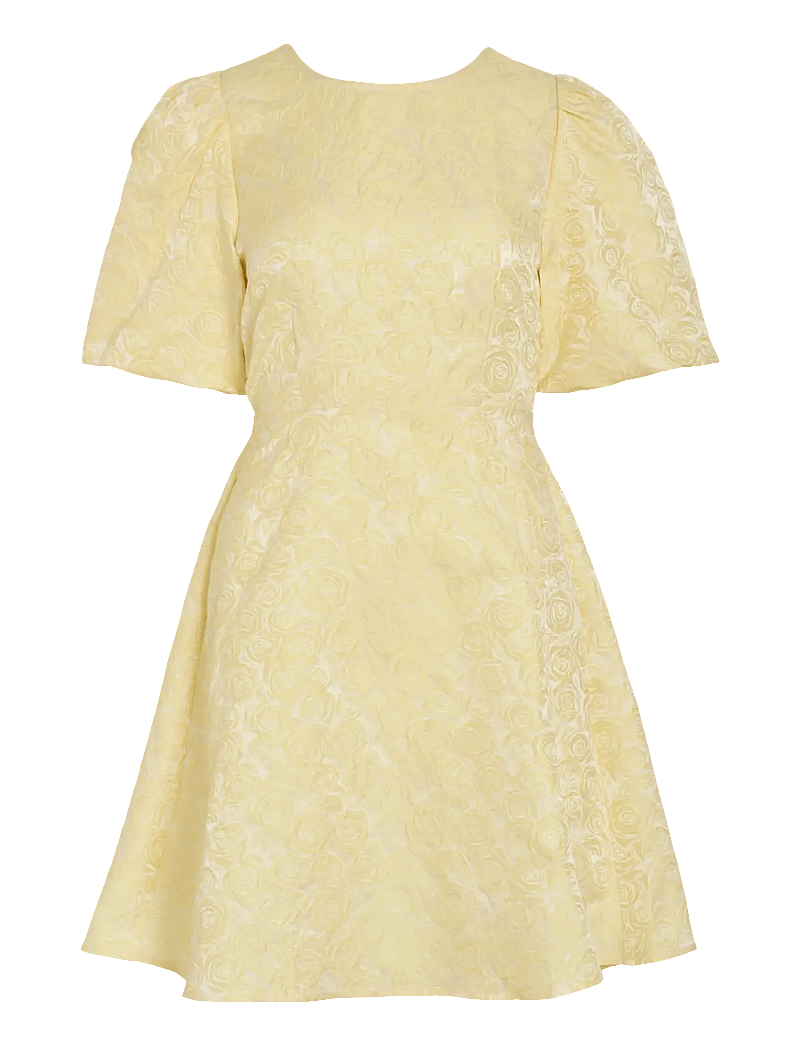 Vila - VIROBERTA 2/4 O-NECK SHORT DRESS/DC - kurze kleider - pastel yellow - 0