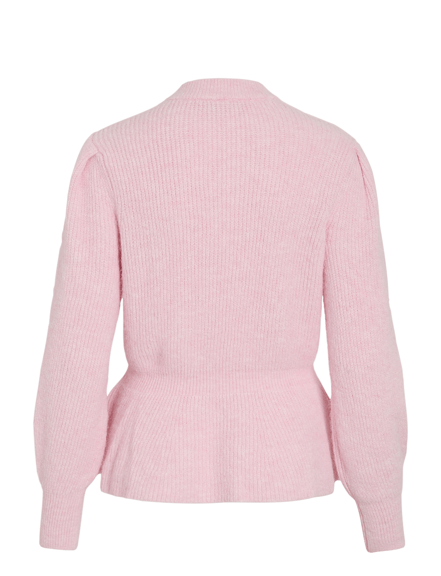 Vila - VIGRACIE L/S PEPLUM ZIP KNIT CARDI/PB/RN - strickjacken - ballet slipper - 2