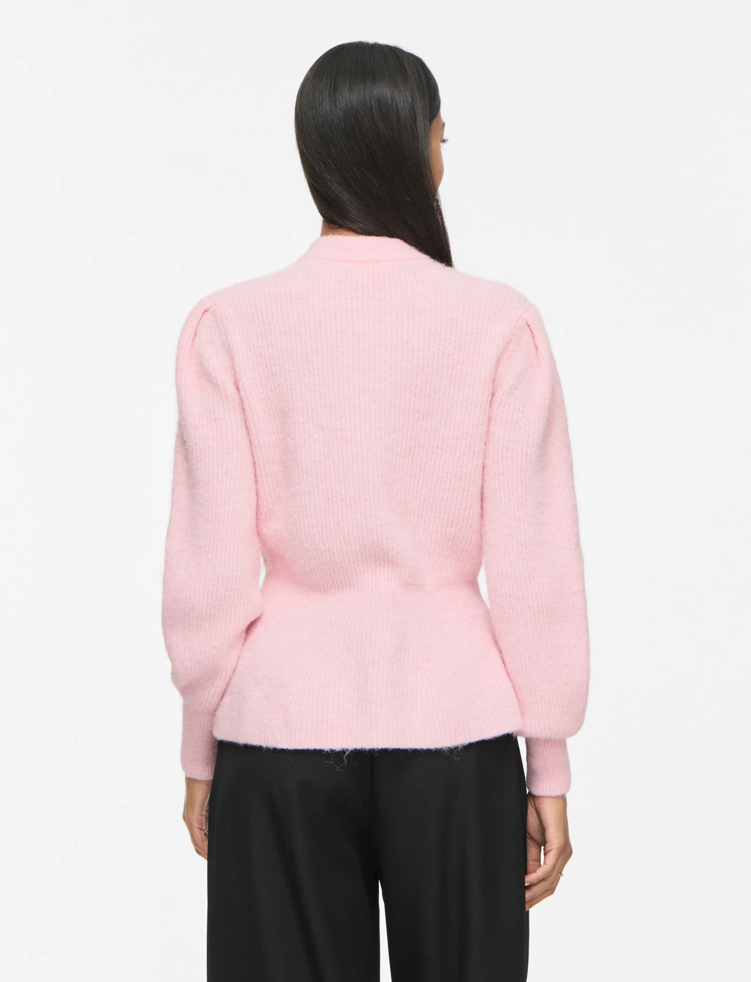 Vila - VIGRACIE L/S PEPLUM ZIP KNIT CARDI/PB/RN - strickjacken - ballet slipper - 3