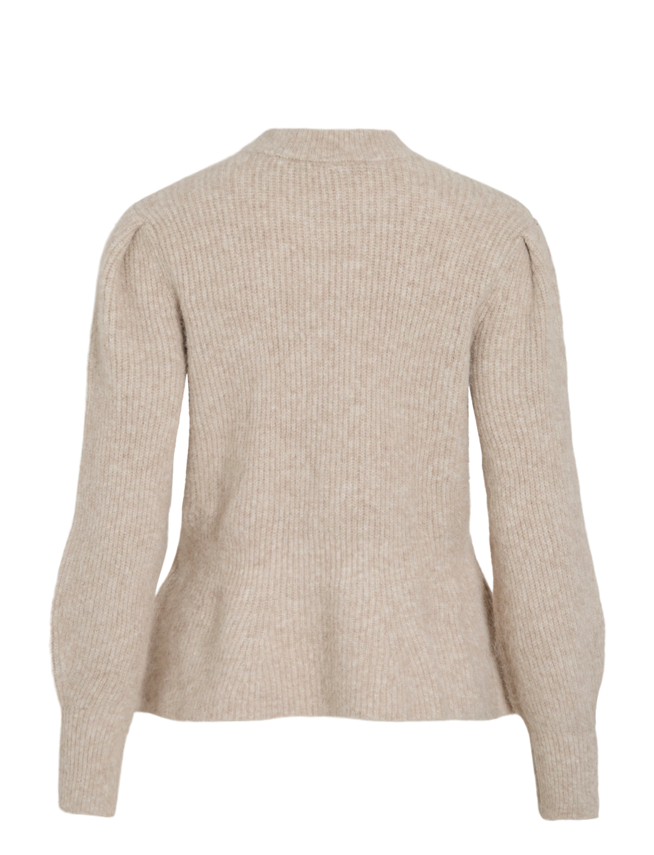 Vila - VIGRACIE L/S PEPLUM ZIP KNIT CARDI/PB/RN - kardiganid - natural melange - 2