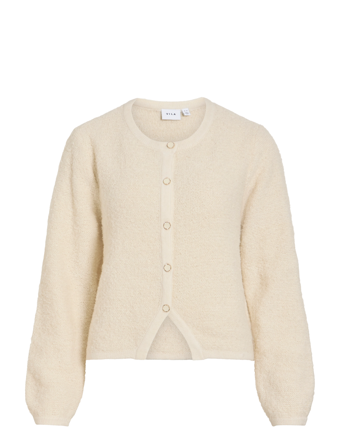 Vila VIPIGGA O-NECK L/S KNIT JACKET NOOS - Tøj - BIRCH / cream