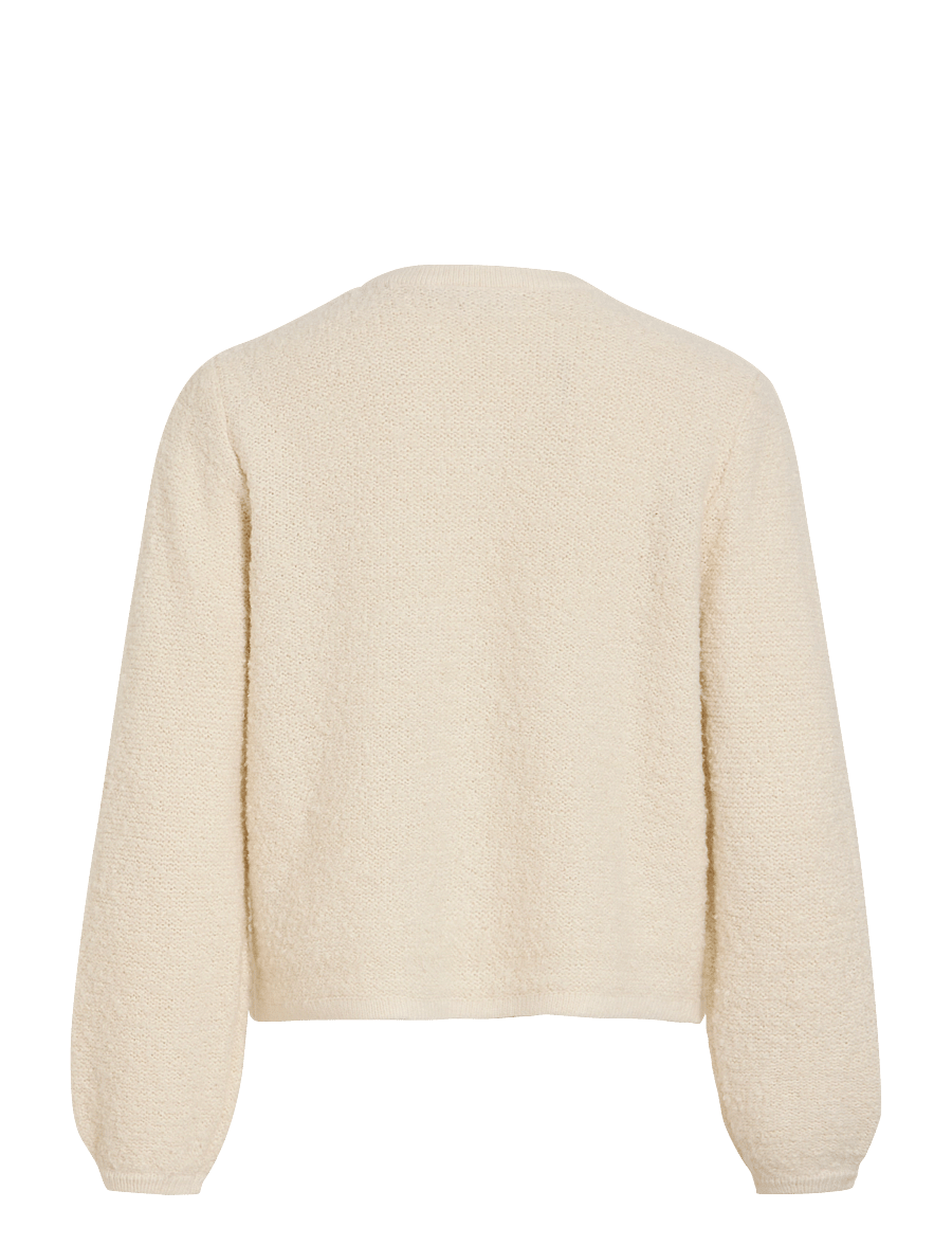 Vila - VIPIGGA O-NECK L/S KNIT JACKET NOOS - koftor - birch - 2