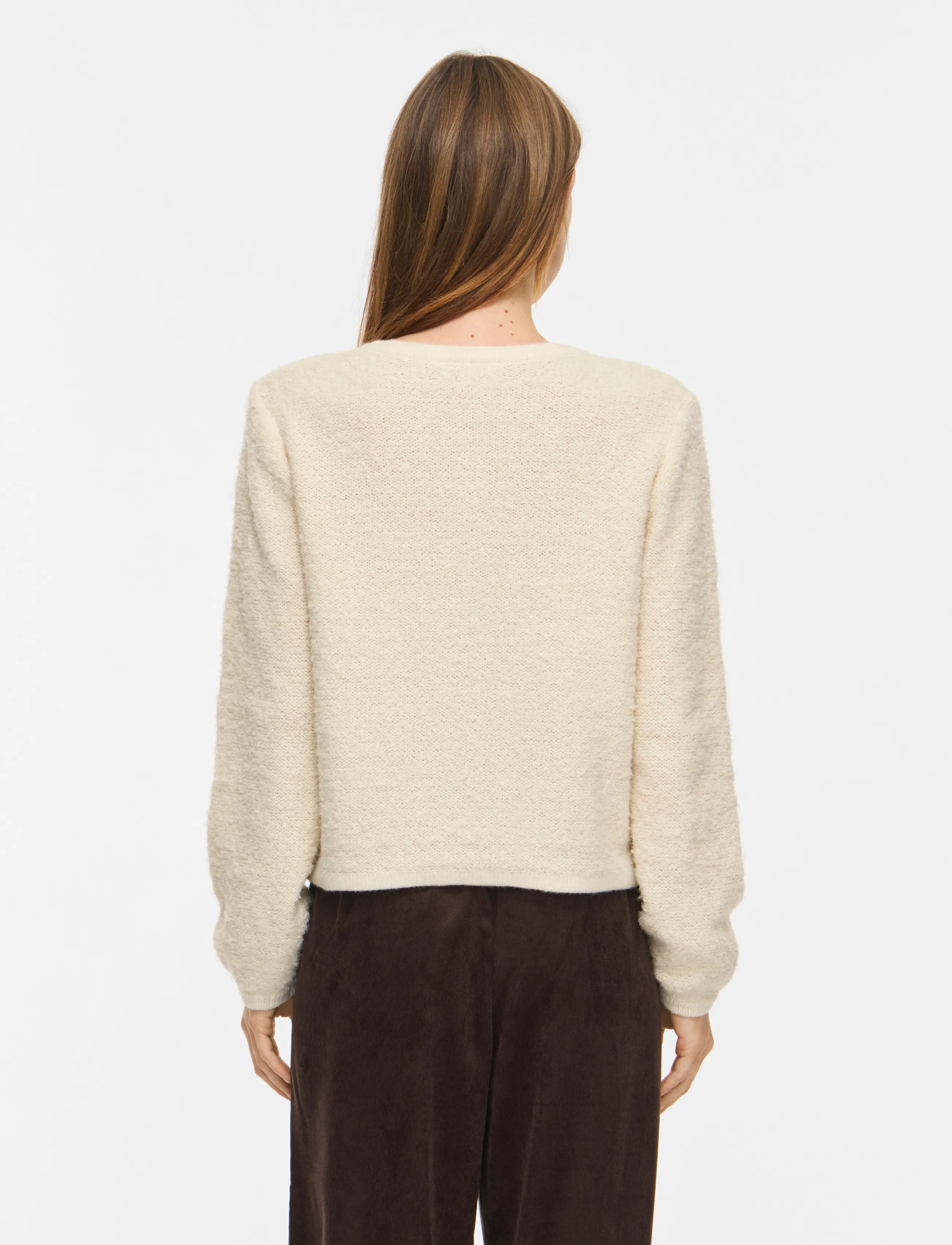 Vila - VIPIGGA O-NECK L/S KNIT JACKET NOOS - birch - 3