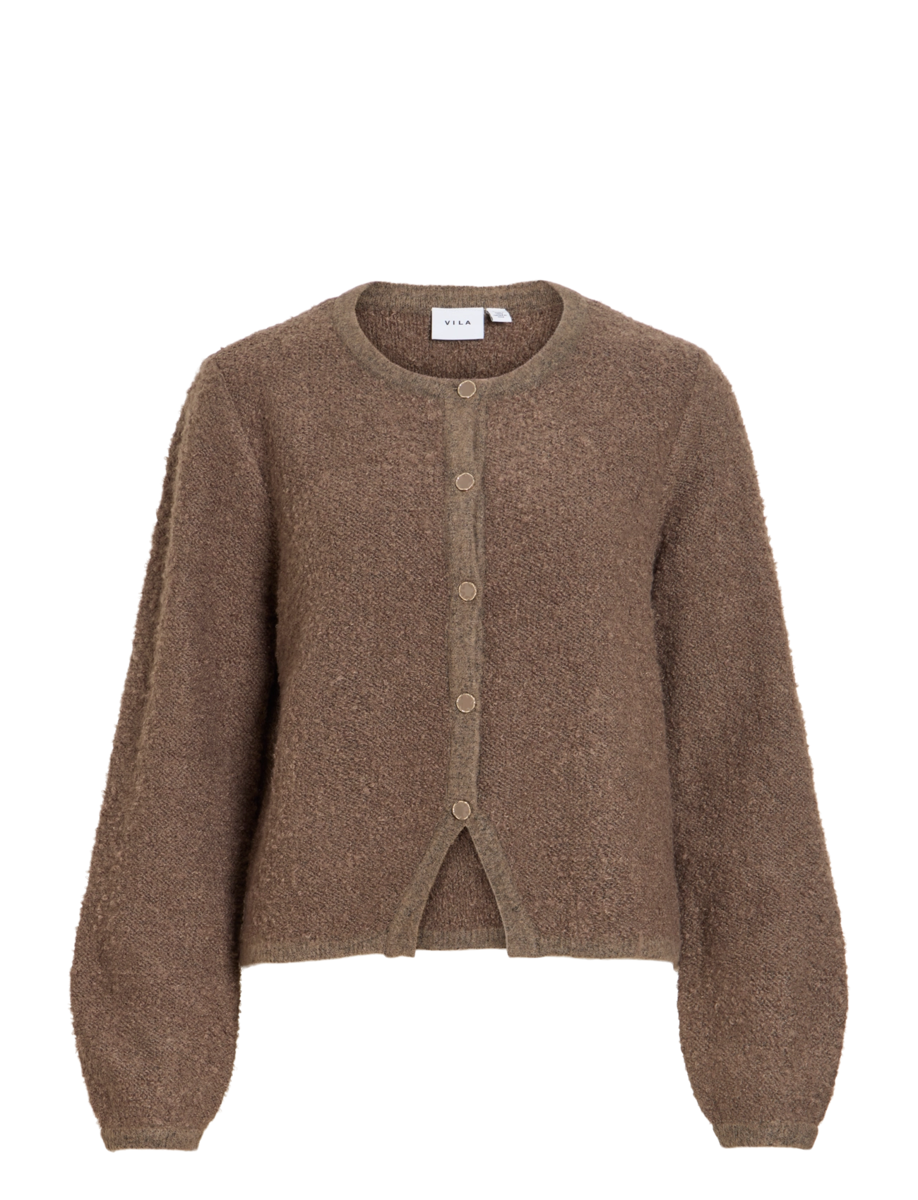 Vila VIPIGGA O-NECK L/S KNIT JACKET NOOS - Knitwear - FALCON / brown