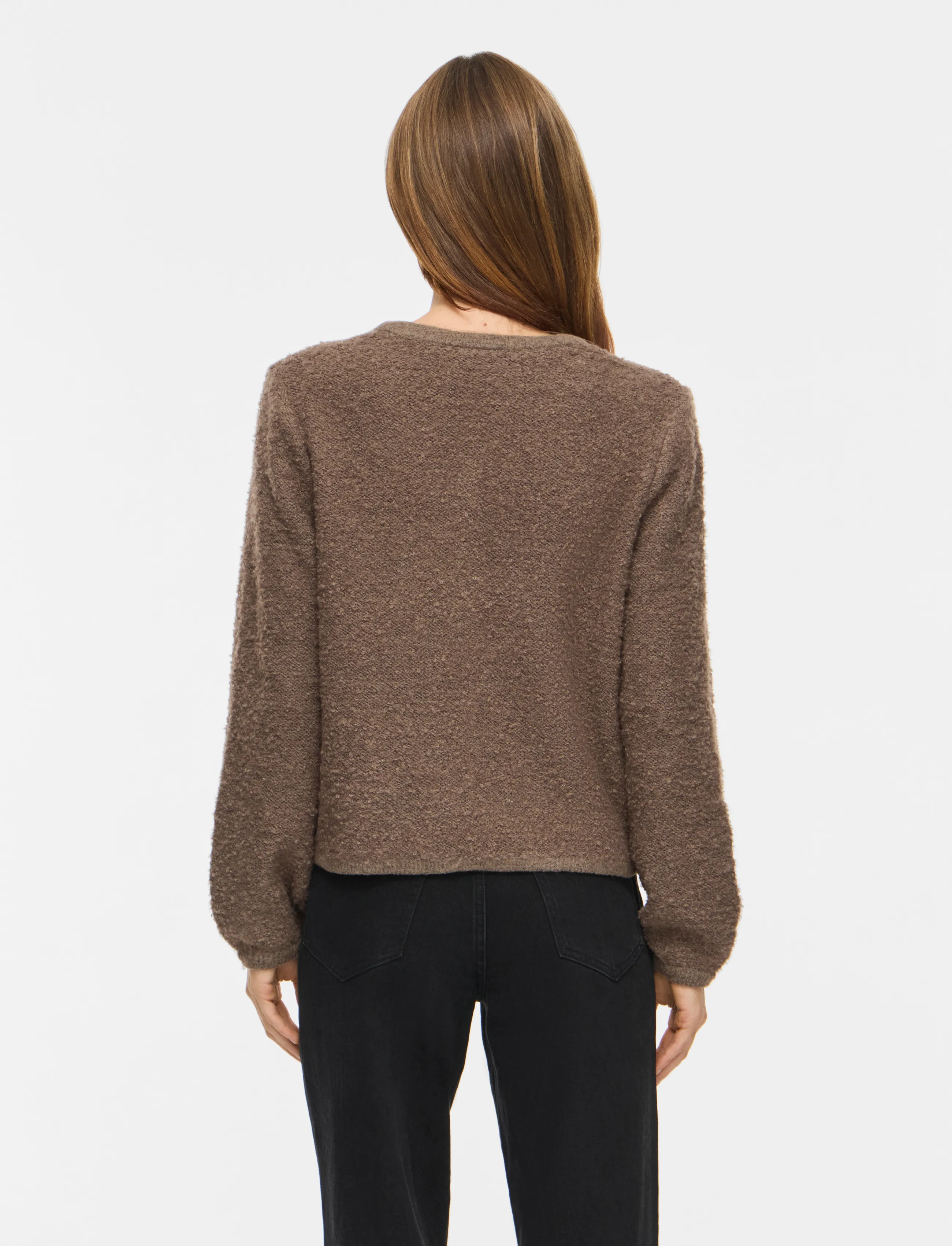 Vila - VIPIGGA O-NECK L/S KNIT JACKET NOOS - falcon - 3
