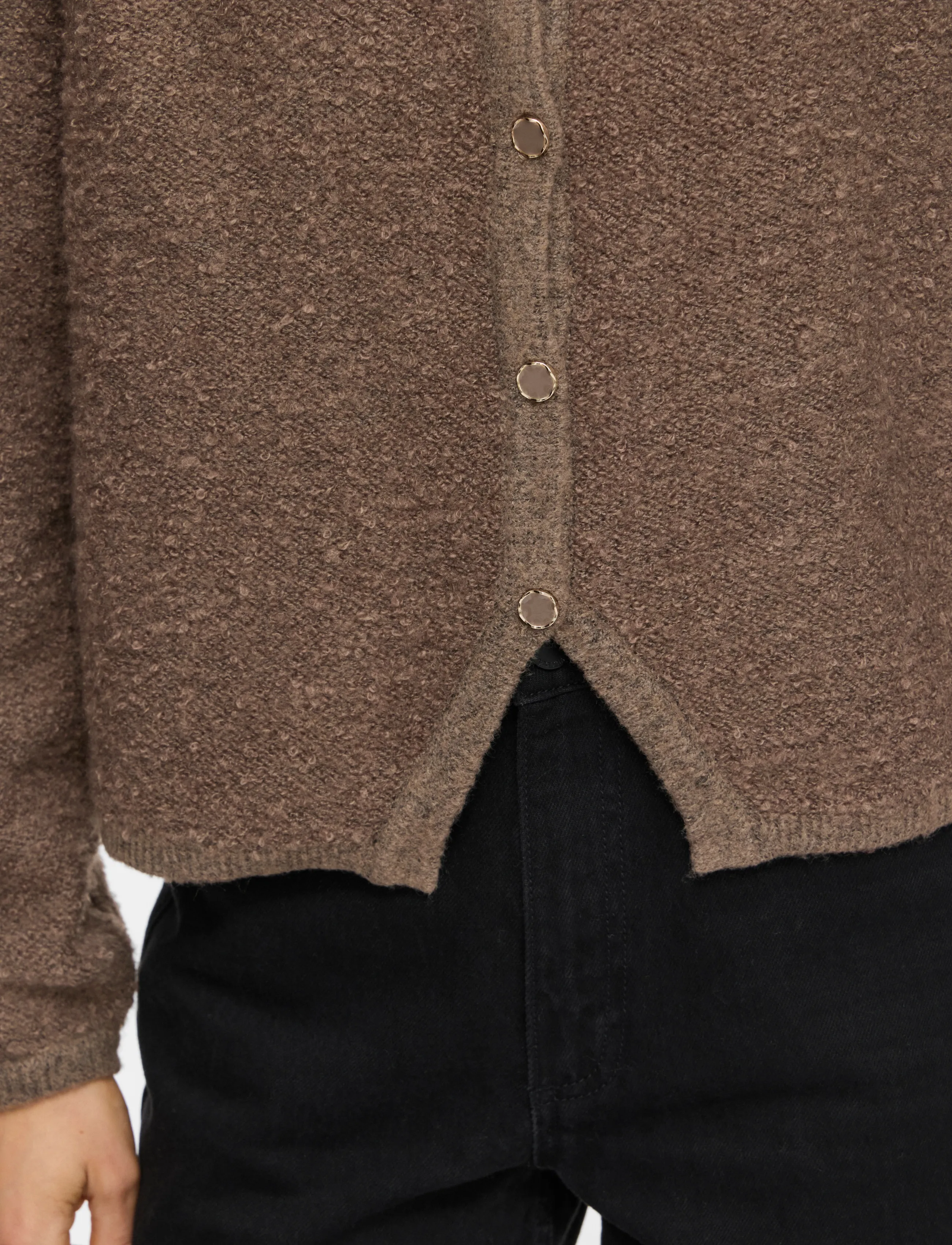 Vila - VIPIGGA O-NECK L/S KNIT JACKET NOOS - falcon - 5