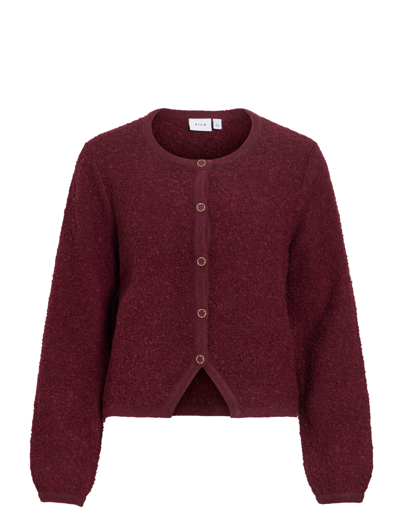 Vila VIPIGGA O-NECK L/S KNIT JACKET NOOS - Knitwear - PORT ROYALE / burgundy