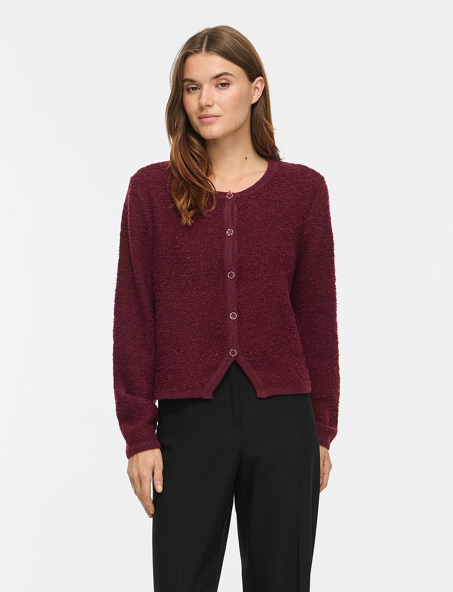 Vila - VIPIGGA O-NECK L/S KNIT JACKET NOOS - cardigans - port royale - 0