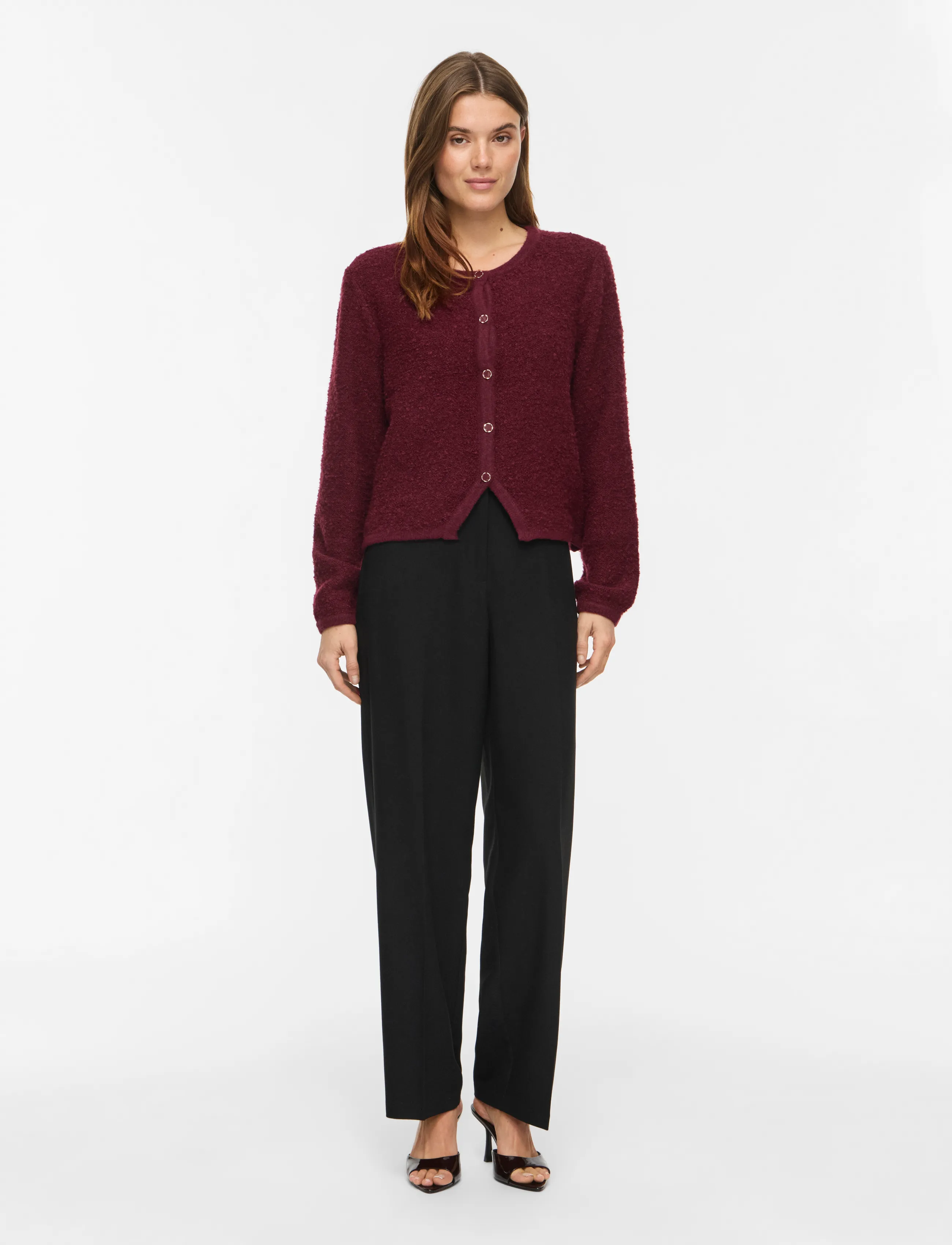 Vila - VIPIGGA O-NECK L/S KNIT JACKET NOOS - port royale - 4