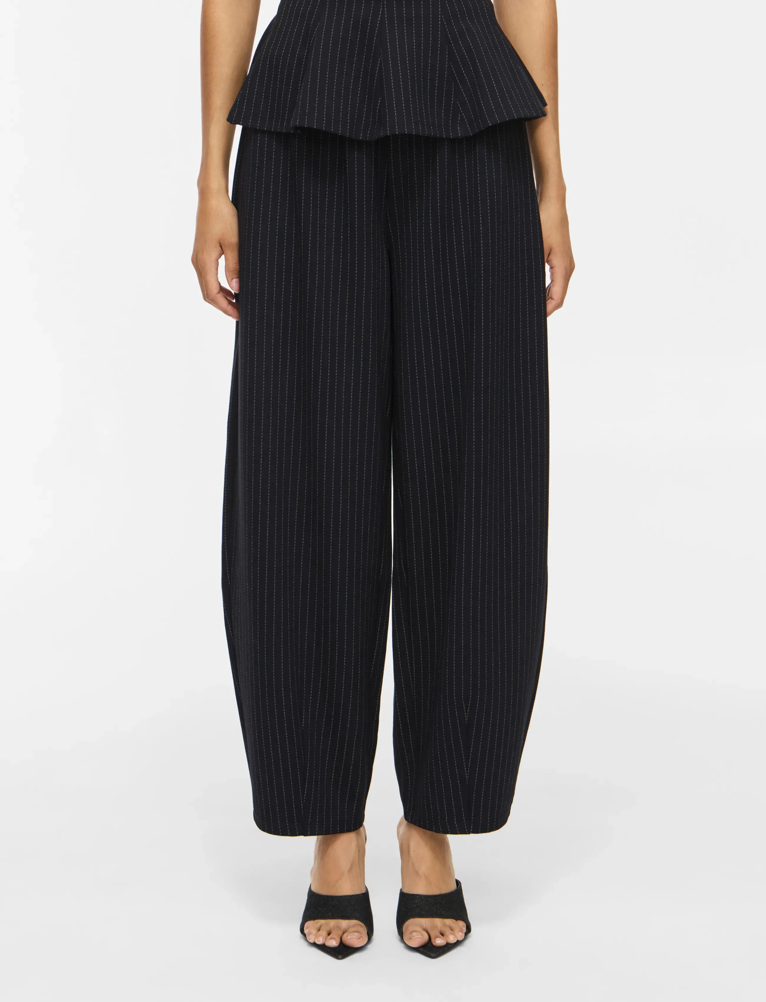 Vila Vimastriba 7/8 Hw Barrel Pants/Bfs/1, XS, Trousers, Schwarz - Frauen
