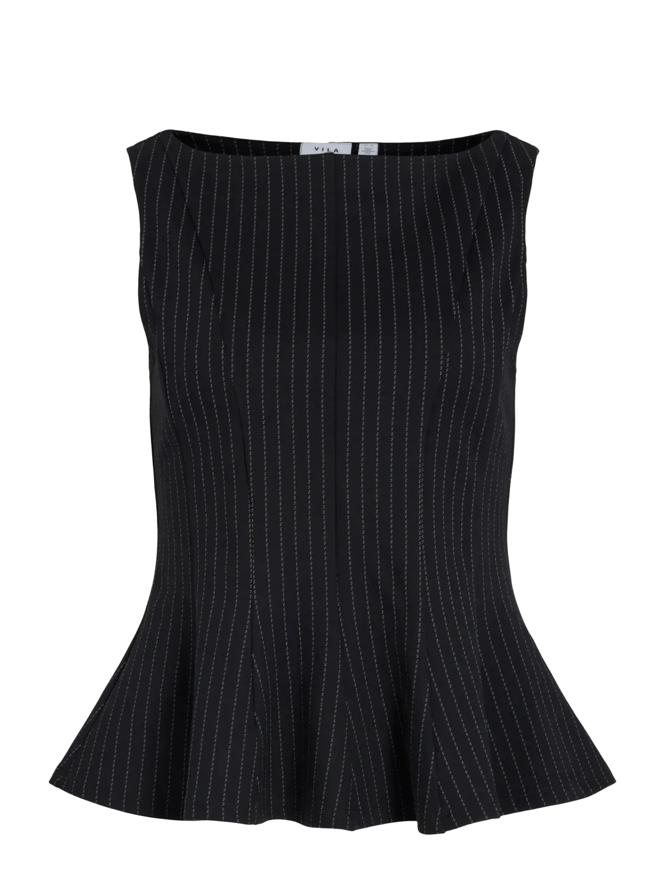 Vila - VIMASTRIBA BOAT NECK S/L TOP/BFS - black beauty - 1