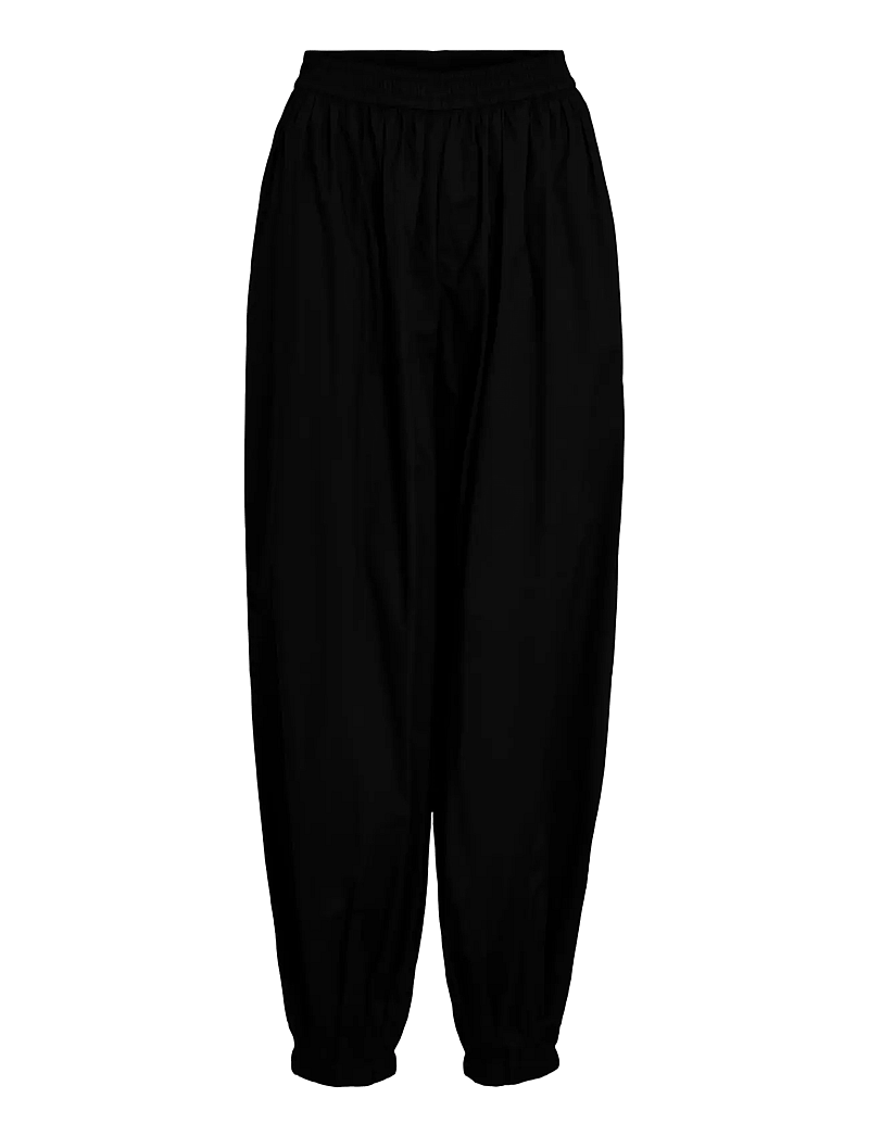 Vila - VIEMILIE HW PARACHUTE PANTS - wide leg trousers - black - 0