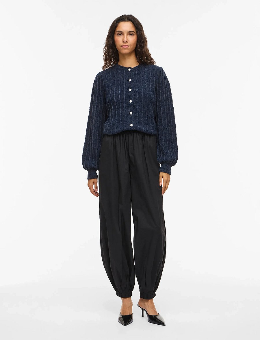 Vila - VIEMILIE HW PARACHUTE PANTS - hosen mit weitem bein - black - 4