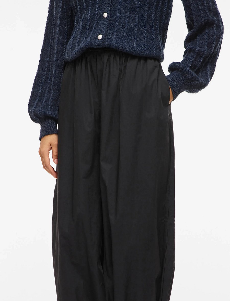 Vila - VIEMILIE HW PARACHUTE PANTS - hosen mit weitem bein - black - 5
