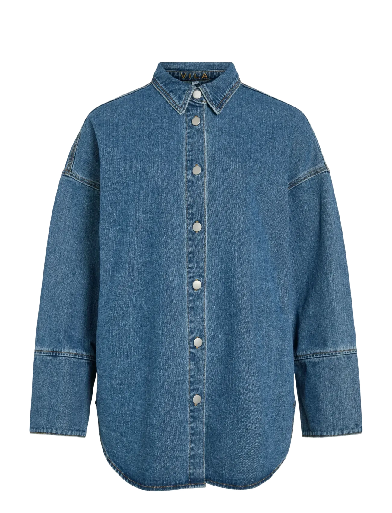 Vila VIMALOU L/S DETAILED DENIM SHIRT - Kollektioner - MEDIUM BLUE DENIM / blue