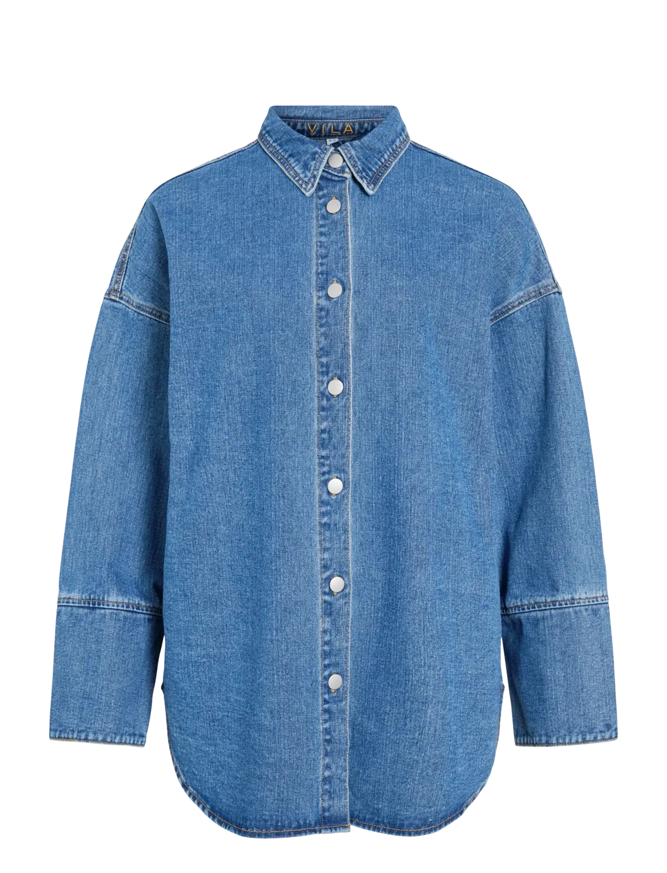 Vila VIMALOU L/S DETAILED DENIM SHIRT - Tøj - MEDIUM BLUE DENIM / blue