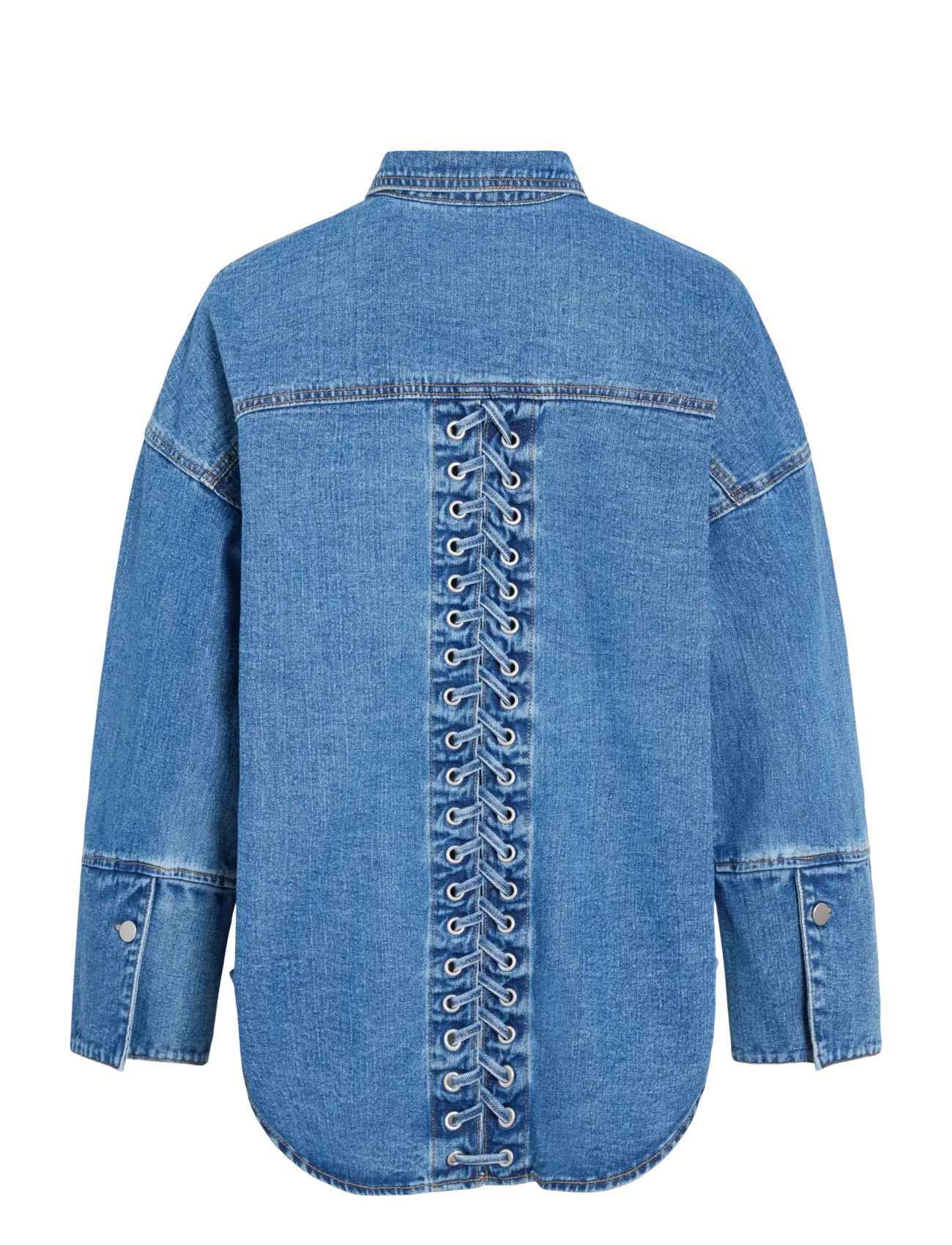 Vila - VIMALOU L/S DETAILED DENIM SHIRT - denimskjorter - medium blue denim - 2