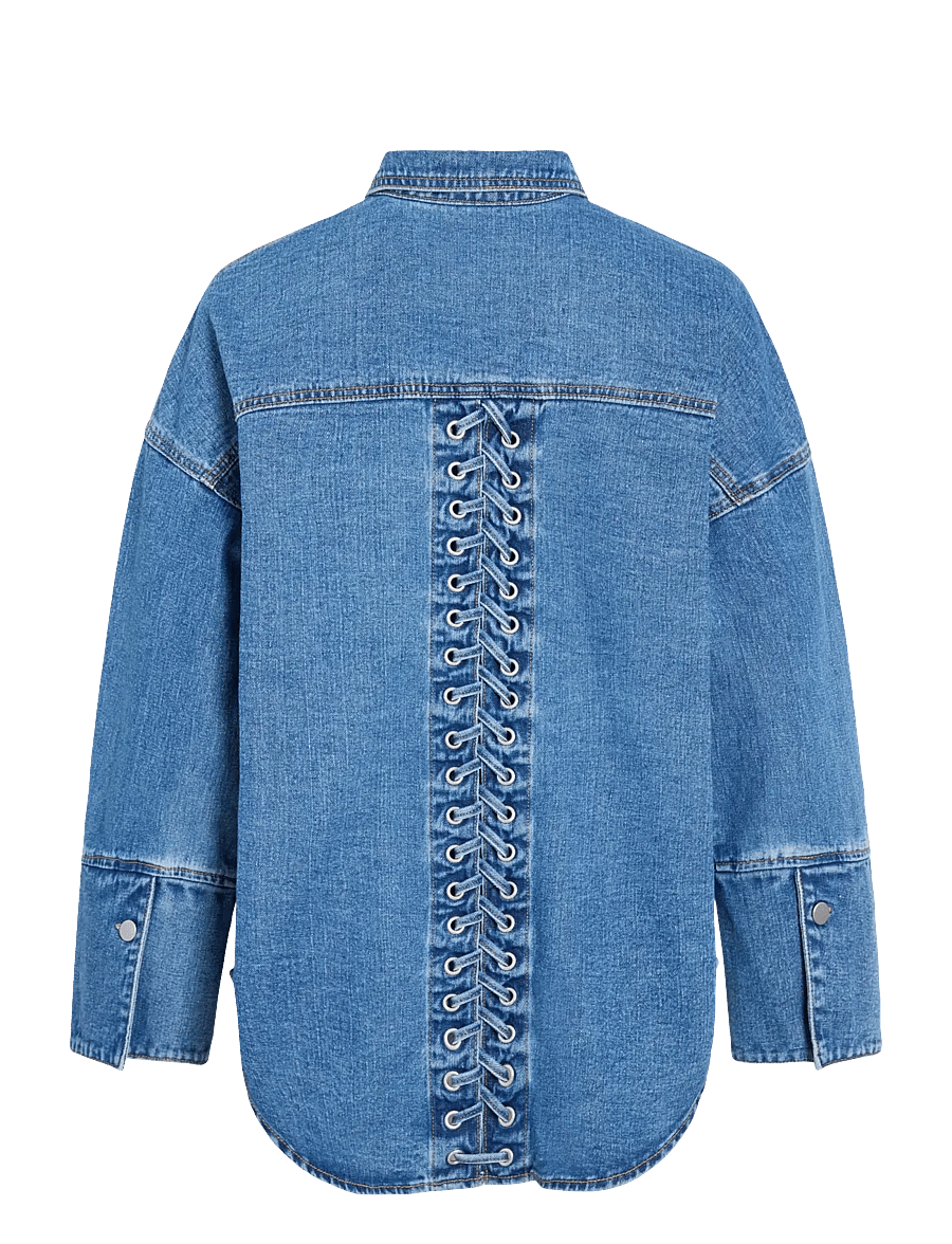 Vila - VIMALOU L/S DETAILED DENIM SHIRT - teksasärgid - medium blue denim - 2
