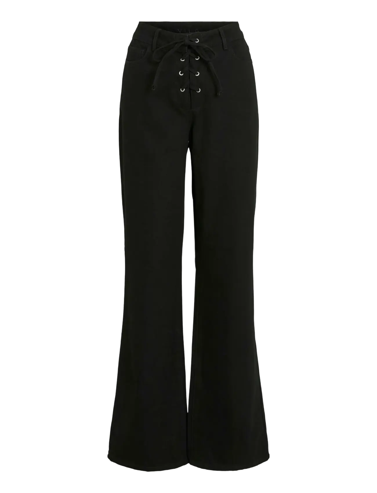 VILA Vigela Hw Tie Detail Jeans Schwarz - 42 - Damen